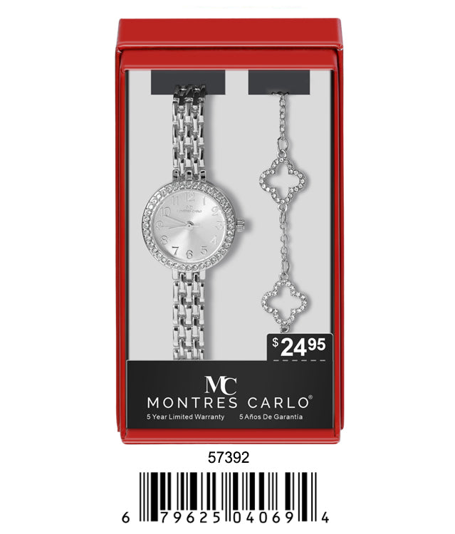 5739-JB - Montres Carlo Jewlery Gift Box with Metal Watch