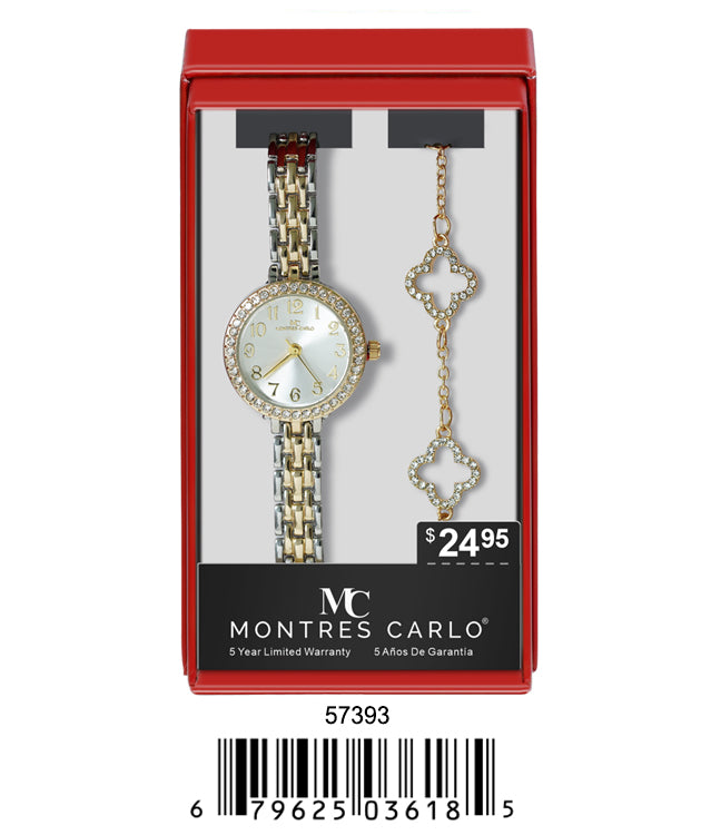 5739-JB - Montres Carlo Jewlery Gift Box with Metal Watch