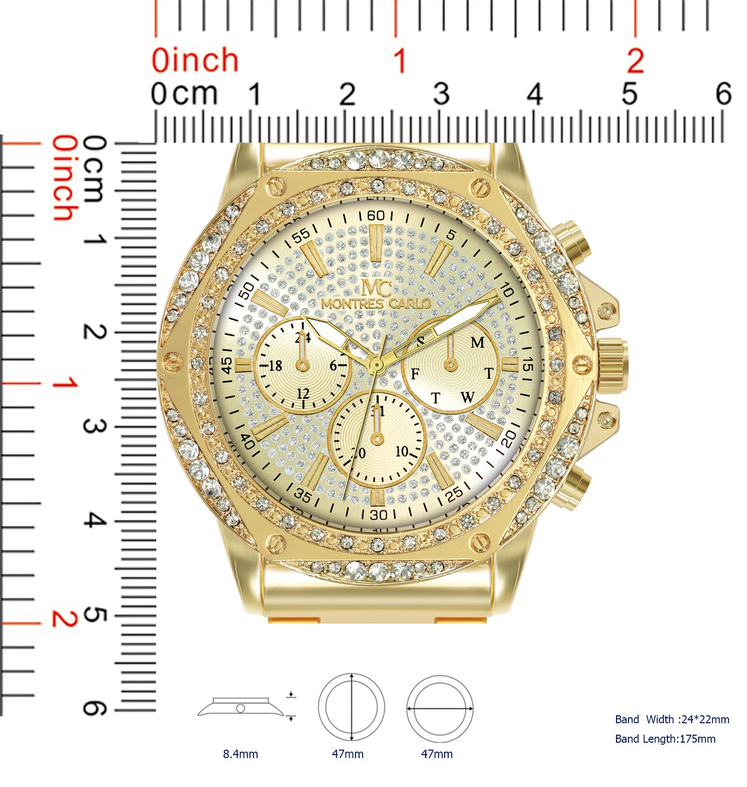 5741-Montres Carlo Metal Band Watch