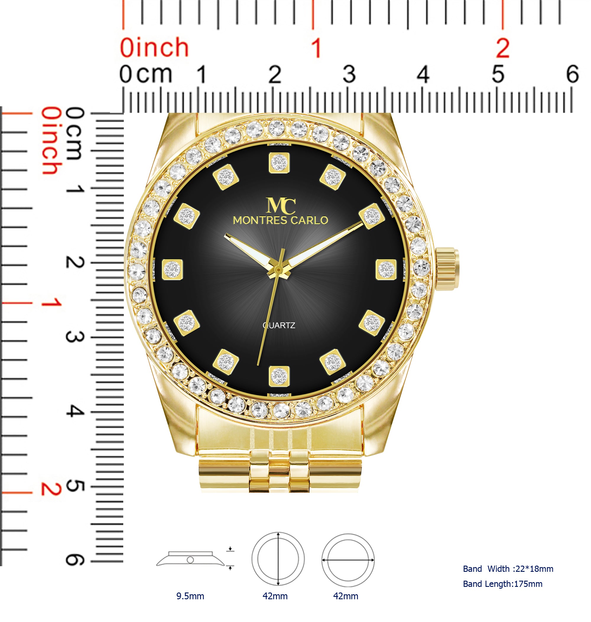 5742-Montres Carlo Metal Band Watch