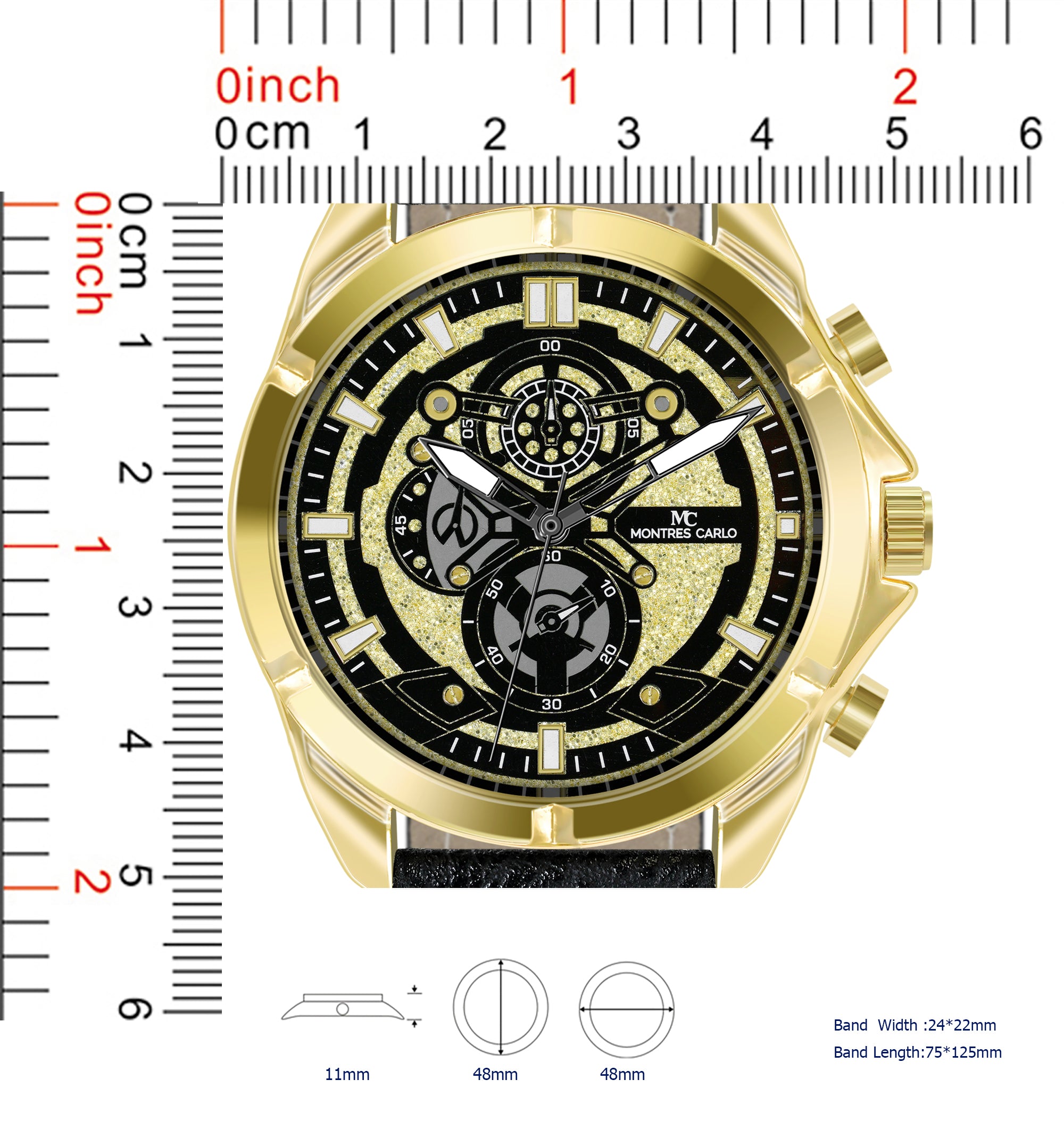 5747- Faux Leather Band Watch