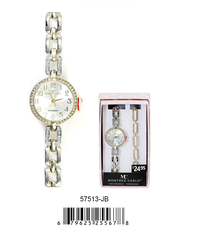 5751 -JB - Montres Carlo Jewelry Gift Box with Metal Watch