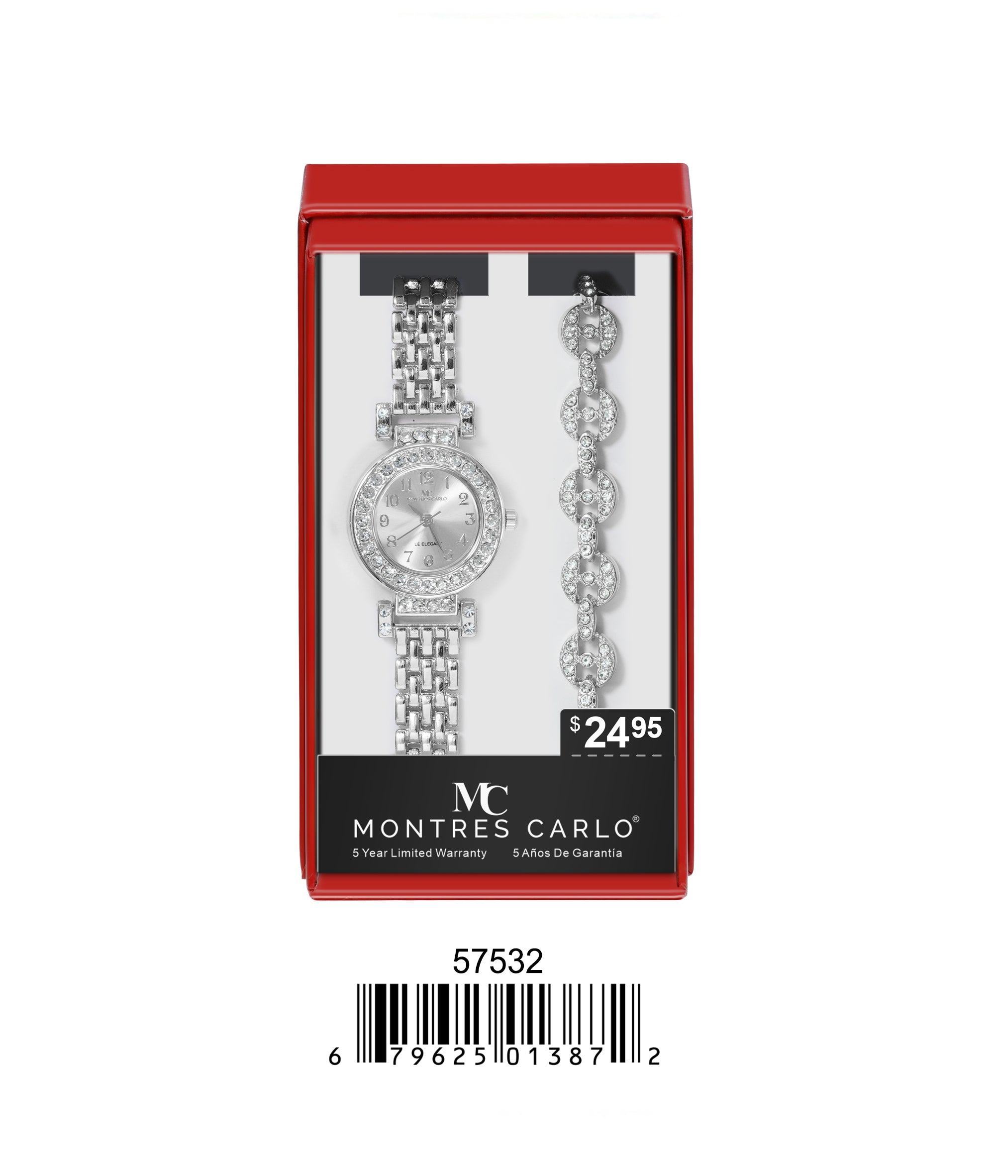 5753-JB - Montres Carlo Jewlery Gift Box with Metal Watch
