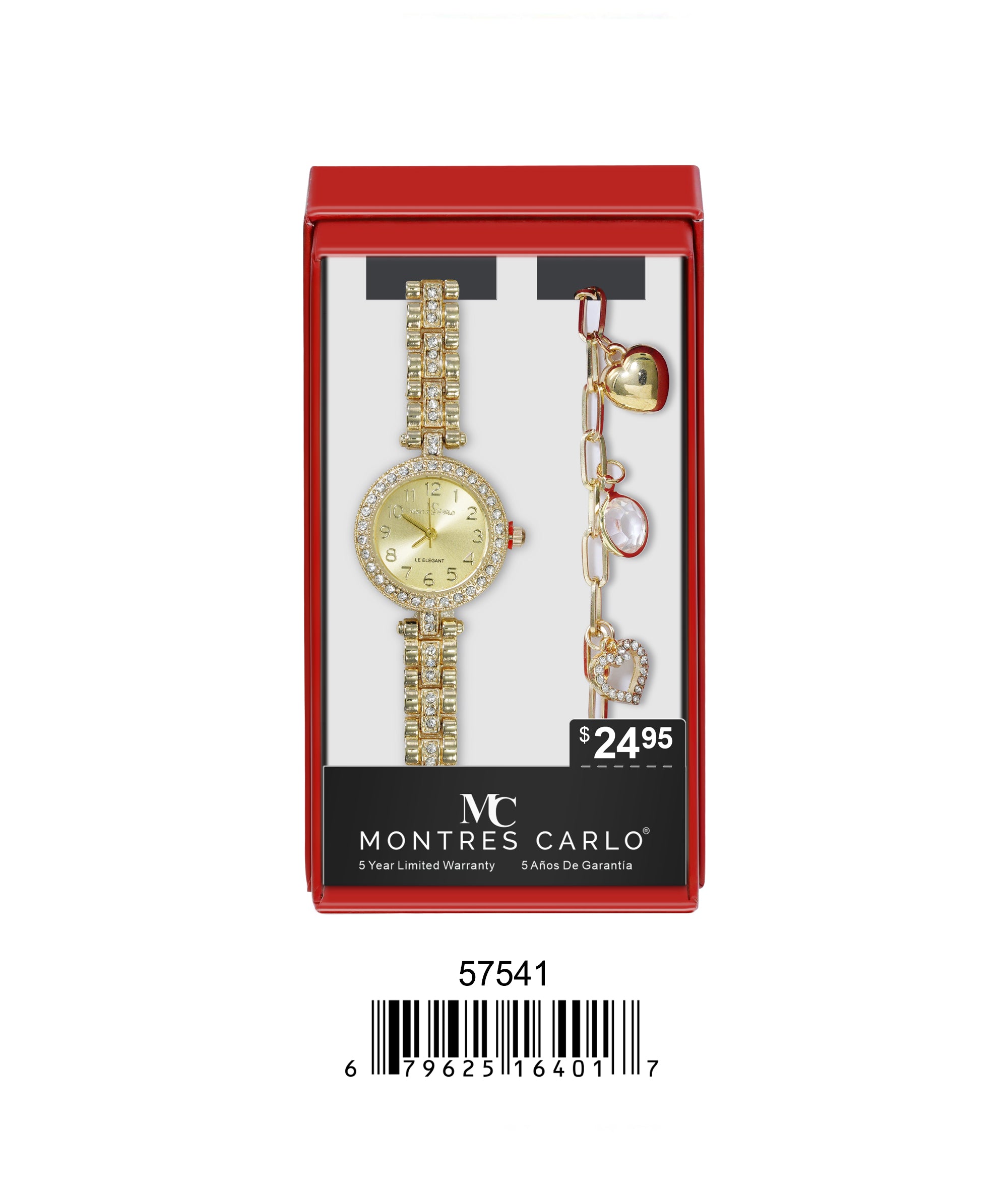 5754-JB - Montres Carlo Jewlery Gift Box with Metal Watch