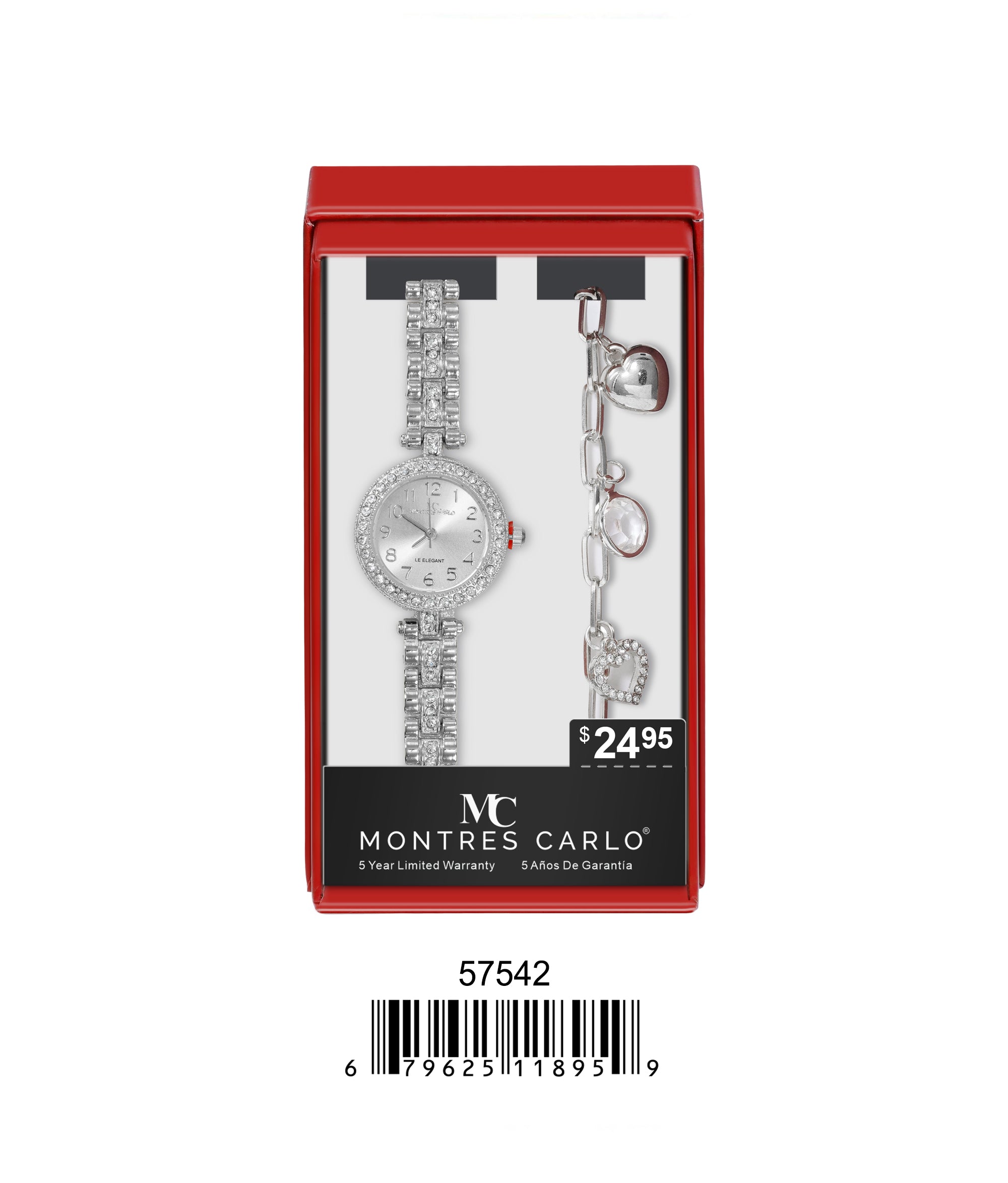 5754-JB - Montres Carlo Jewlery Gift Box with Metal Watch