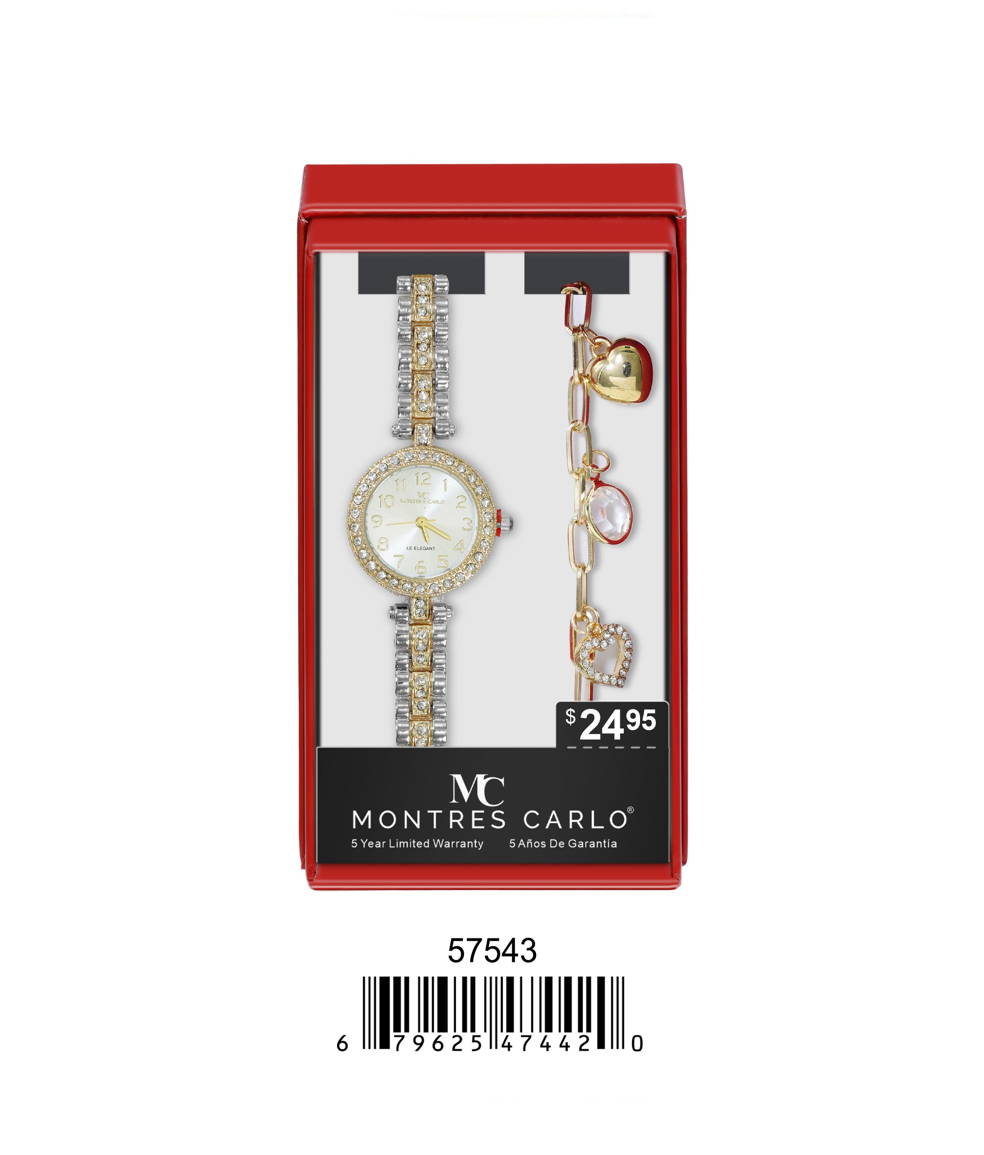 5754-JB - Montres Carlo Jewlery Gift Box with Metal Watch