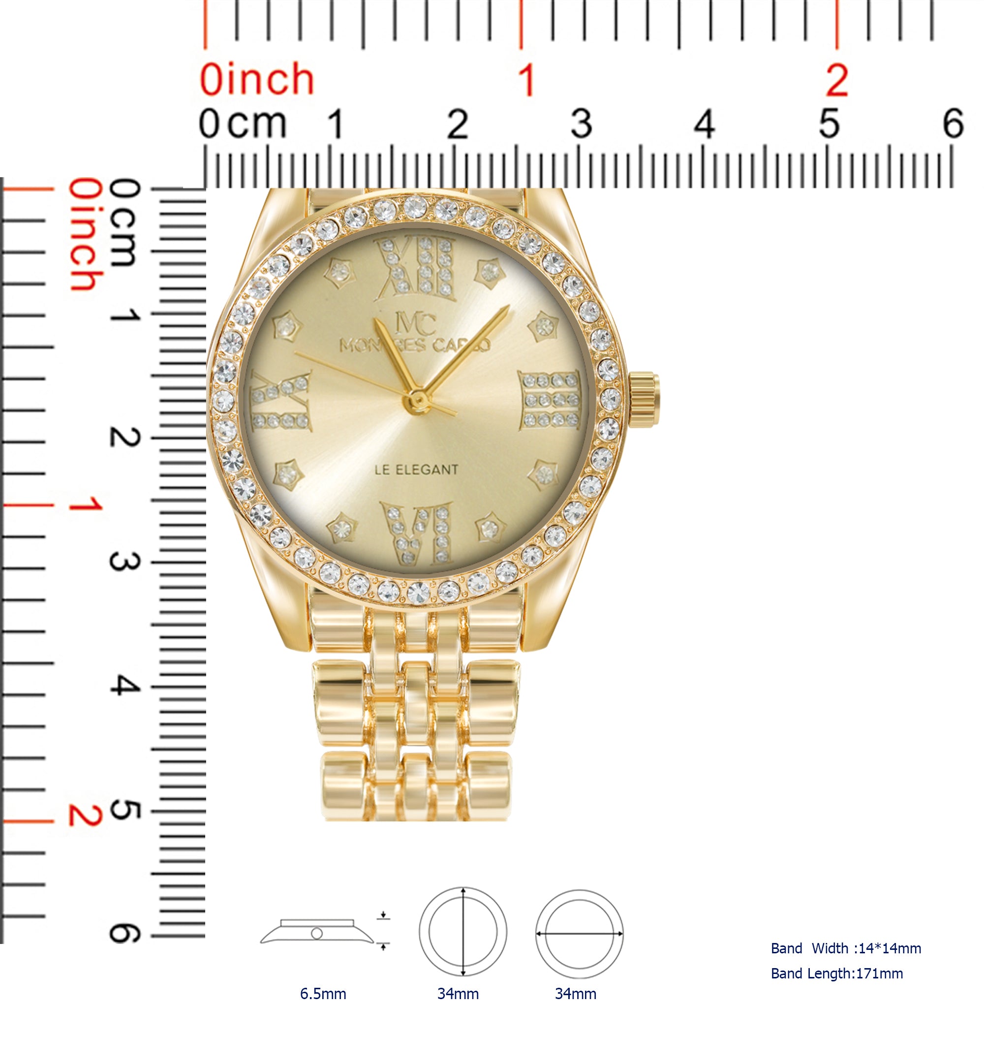 5756 -JB - Montres Carlo Jewelry Gift Box with Metal Watch