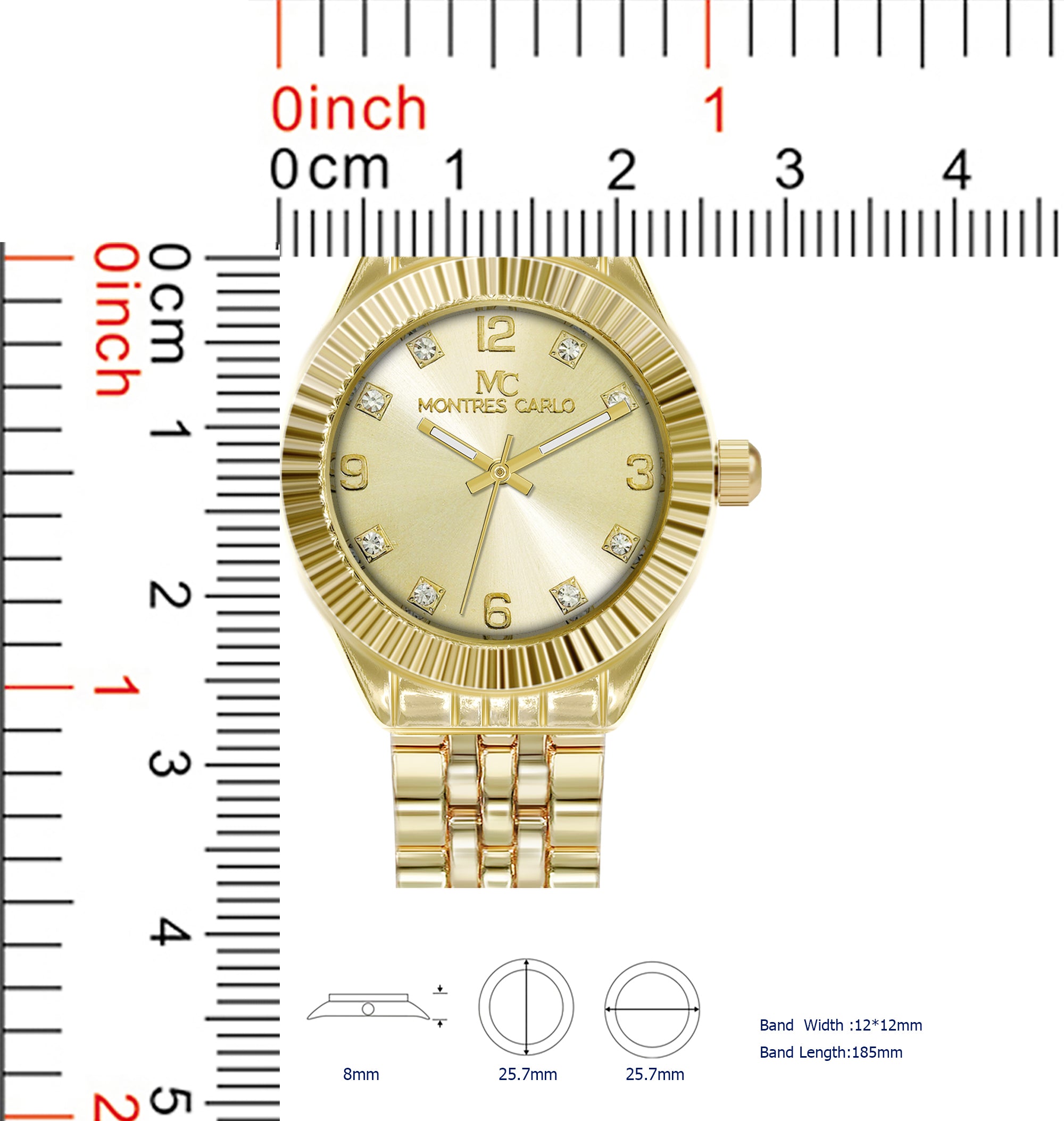 5760-Montres Carlo Metal Band Watch
