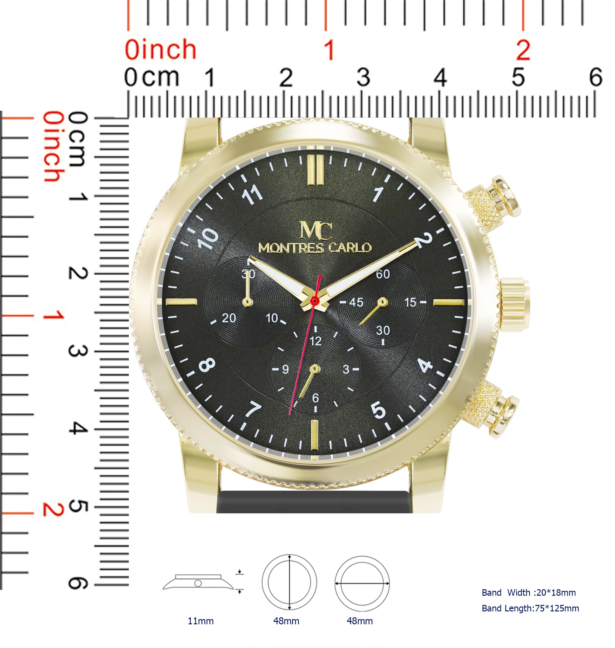5777-JB-Montres Carlo Silicone Band Watch