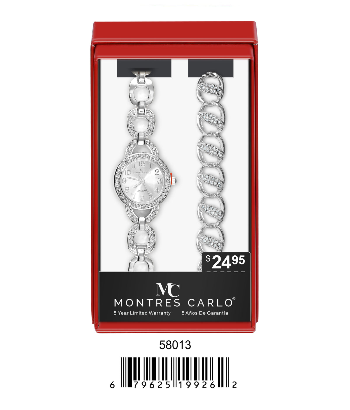 5801-JB - Montres Carlo Jewelry Gift Box with Metal Watch