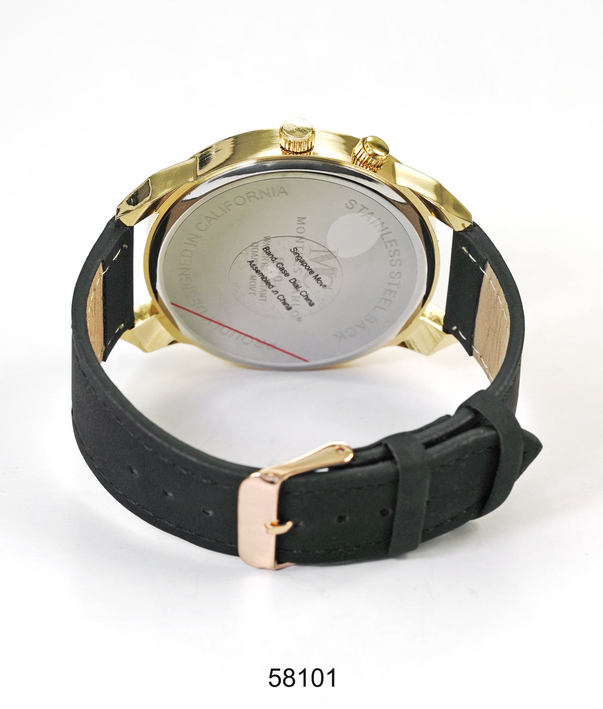 5810-Montres Carlo Faux Leather Band Watch
