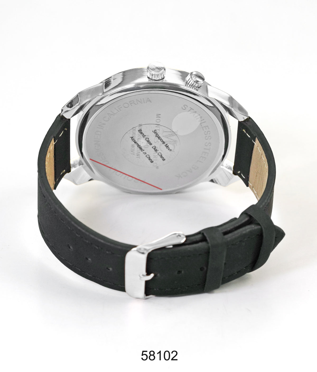 5810-Montres Carlo Faux Leather Band Watch
