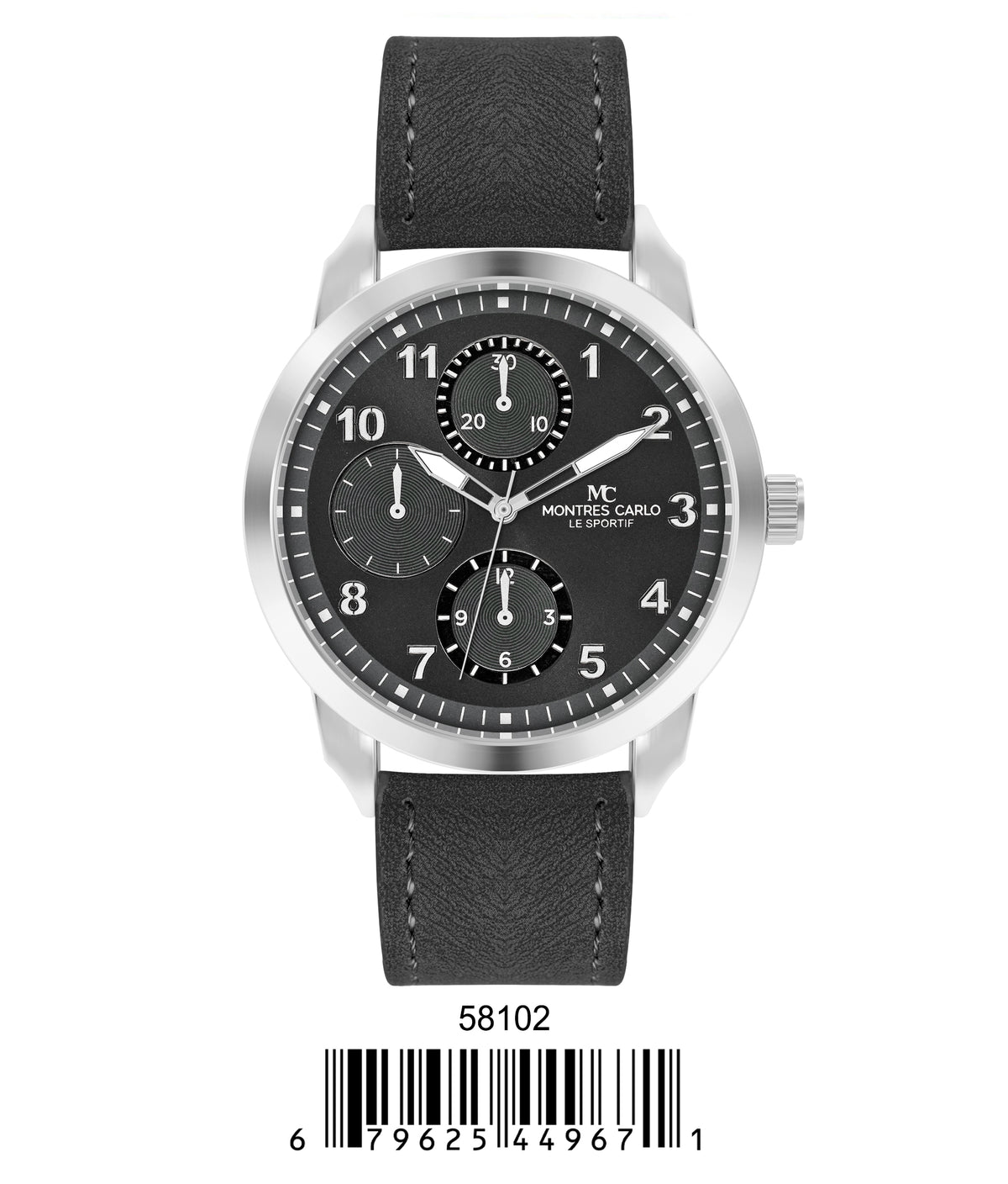 5810-Montres Carlo Faux Leather Band Watch