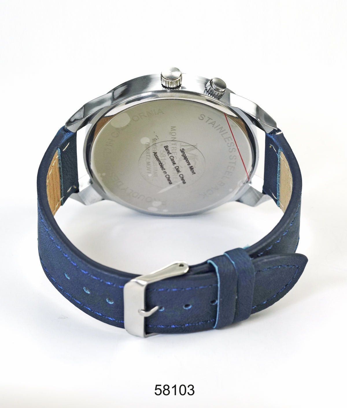 5810-Montres Carlo Faux Leather Band Watch