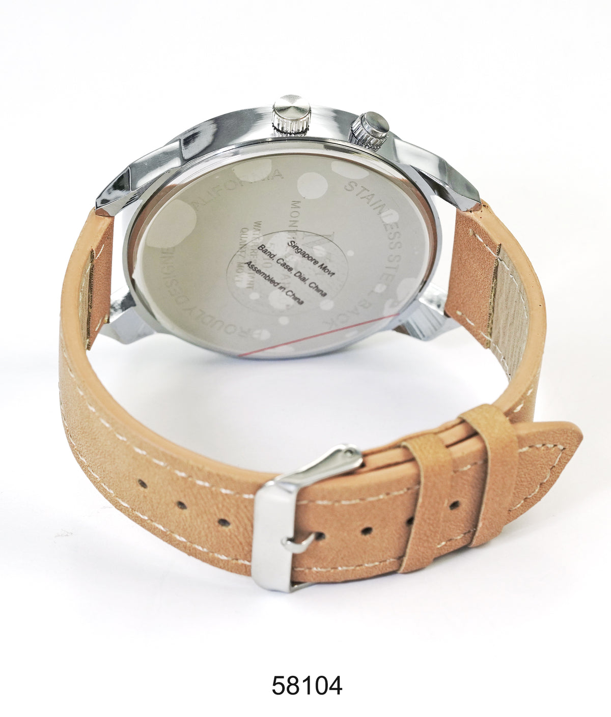 5810-Montres Carlo Faux Leather Band Watch