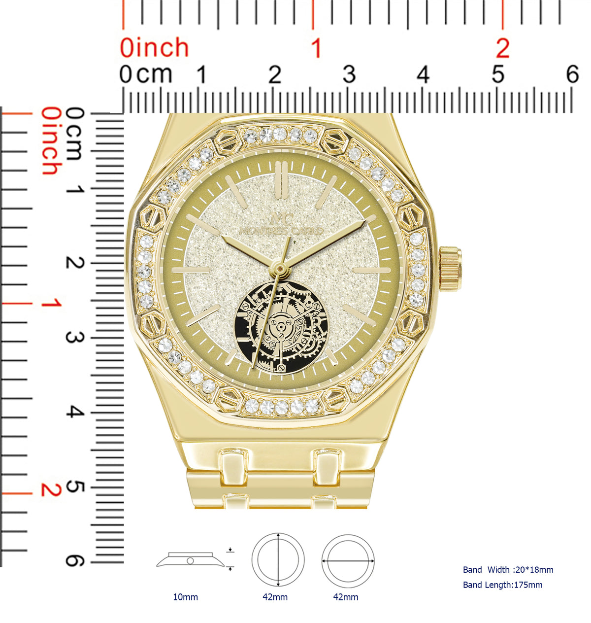 5826-Montres Carlo Metal Band Watch