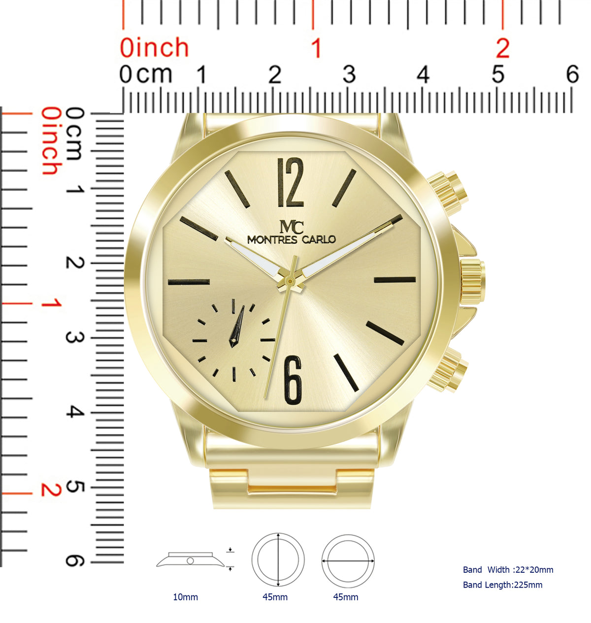 5839-Montres Carlo Metal Band Watch