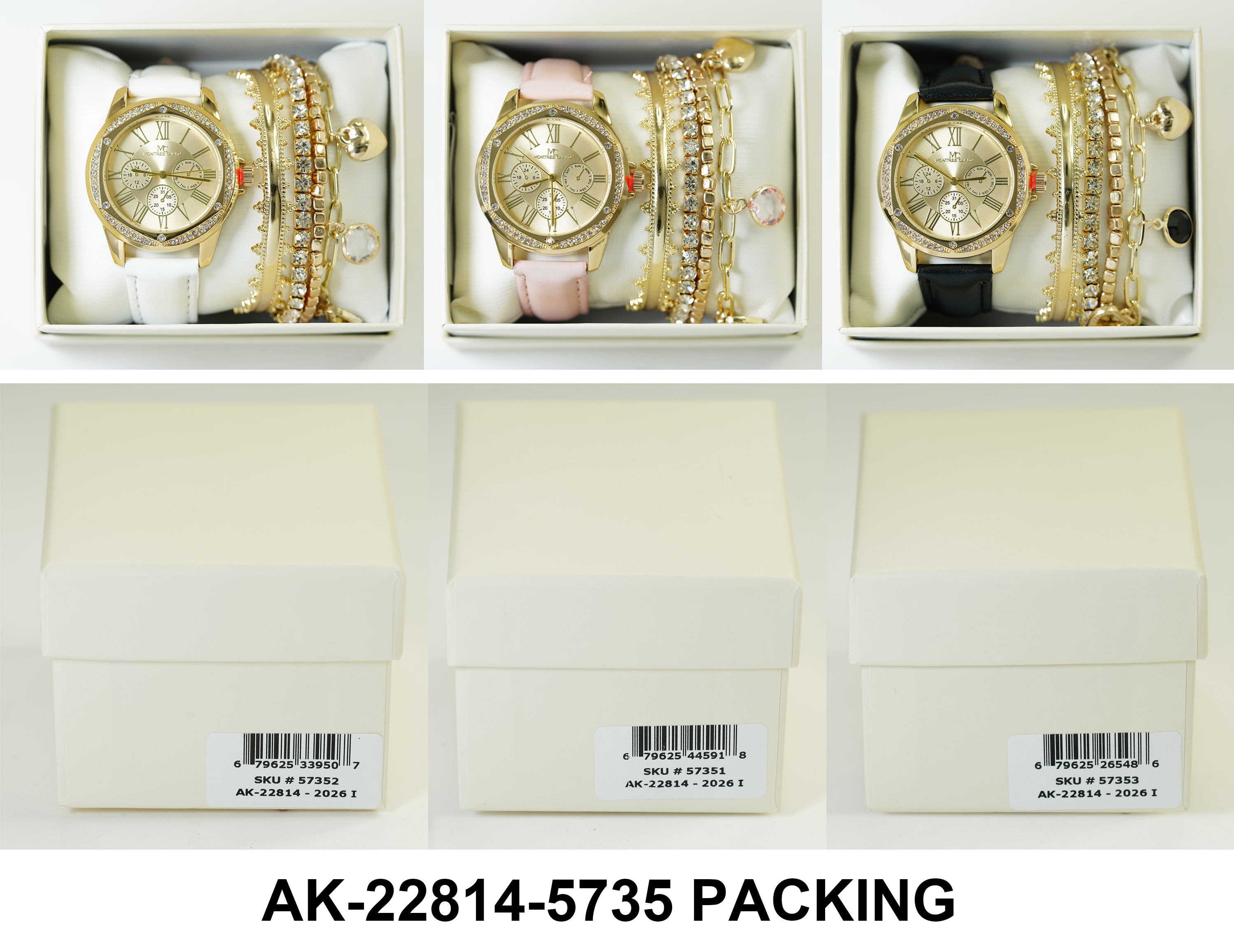 5735-JB - Faux Leather band watch Gift Box Edition