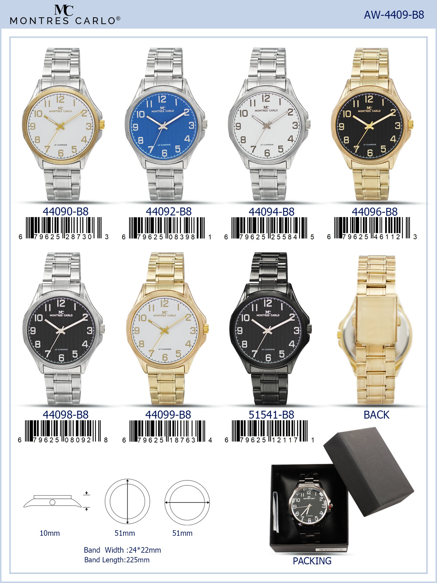 4409 - Reloj con Correa Metálica en Caja