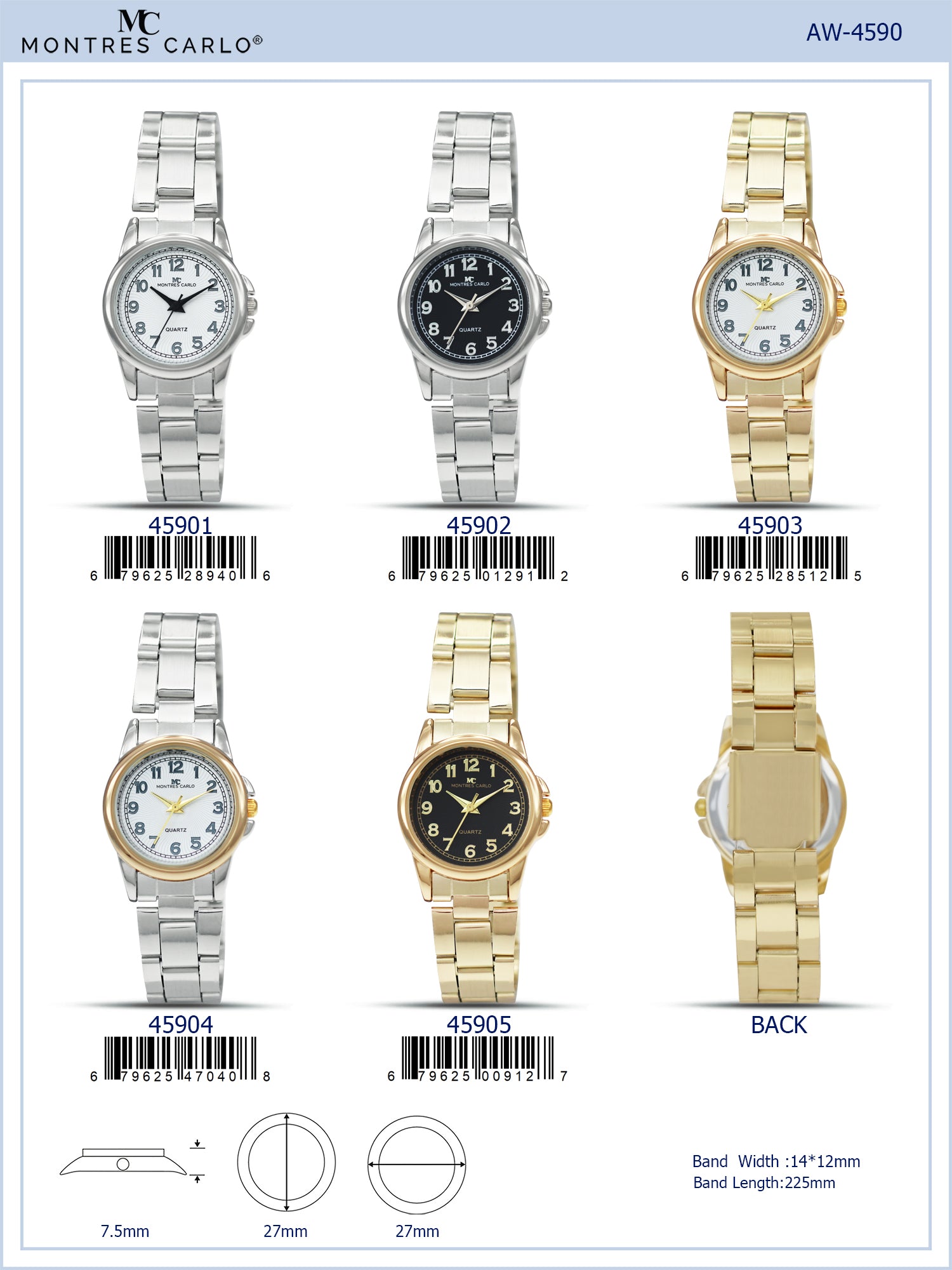 4590 - Reloj con correa de metal