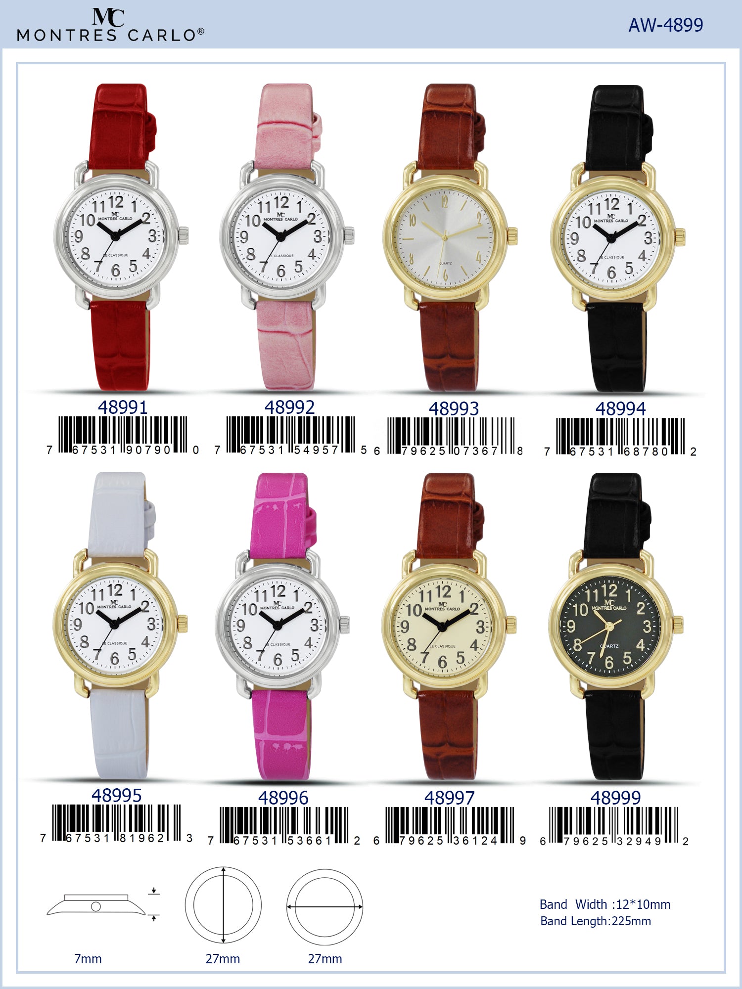 4899 - Faux Leather Band Watch