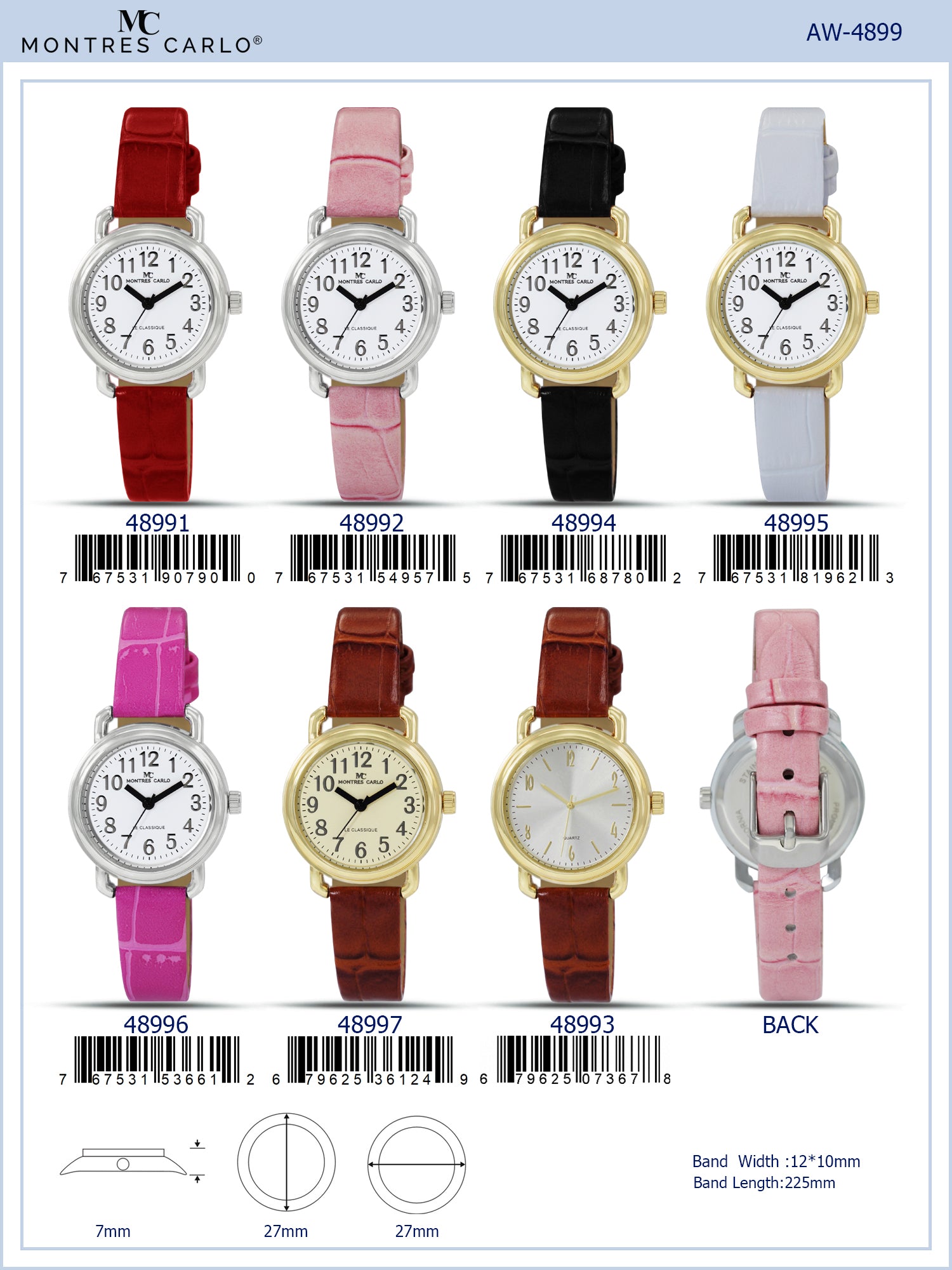 4899 - Faux Leather Band Watch