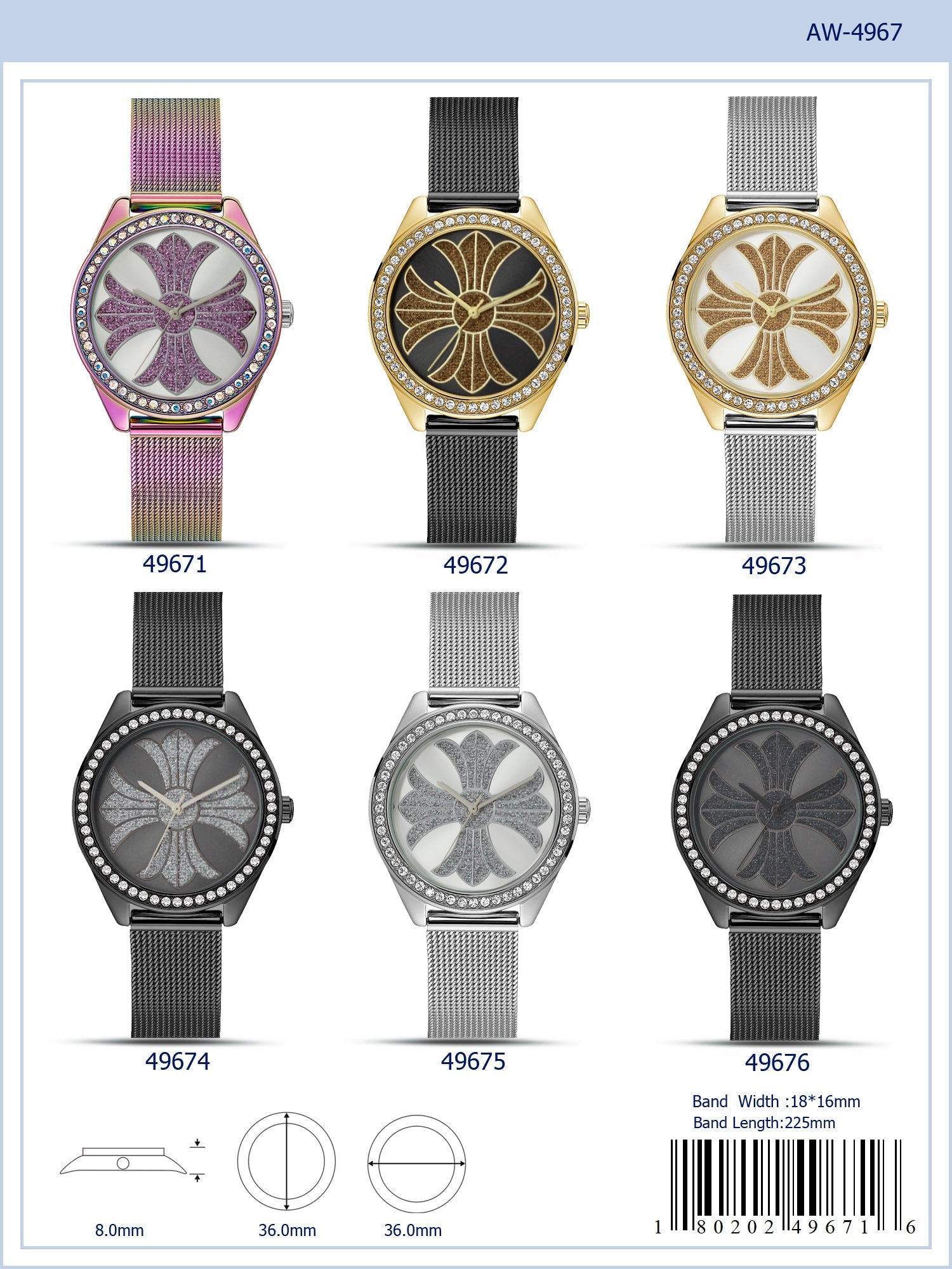 4967 - Mesh Band Watch - Special
