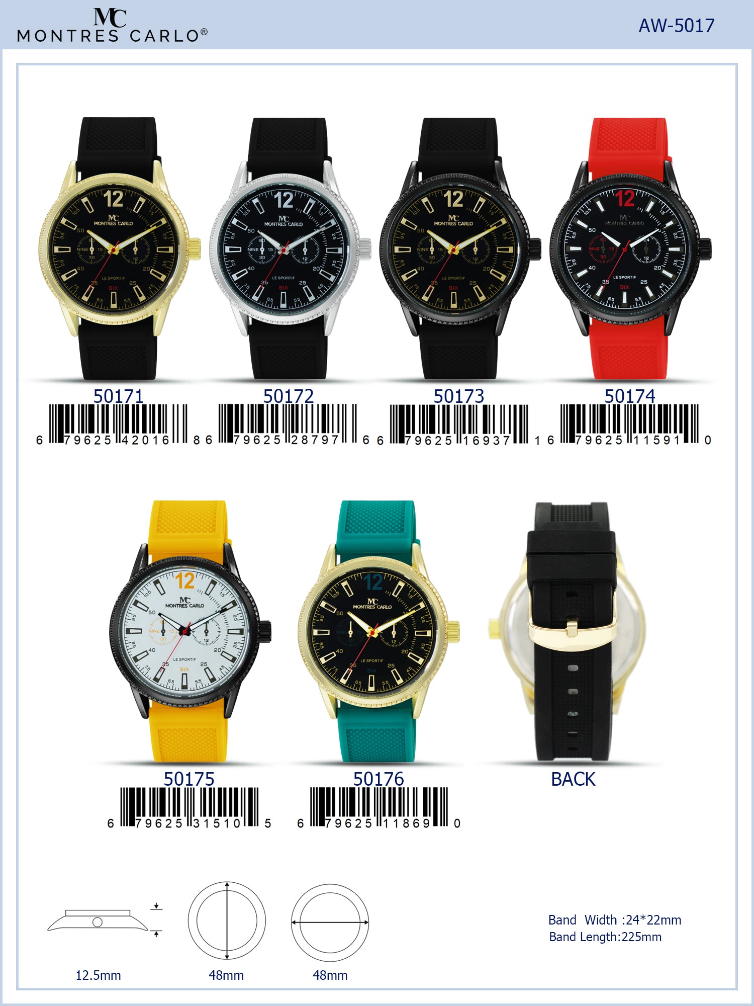 5017 - Reloj con correa de silicona