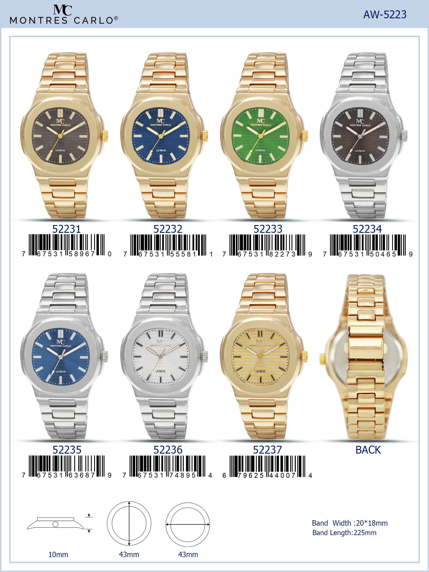 5223 - Reloj con correa de metal