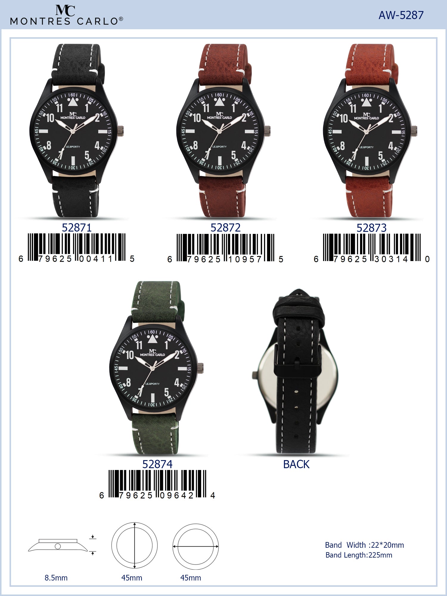 5287 - Faux Leather Band Watch