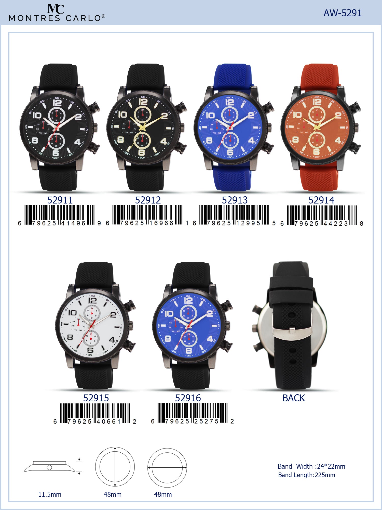 5291 - Prepacked Silicon Band Watch