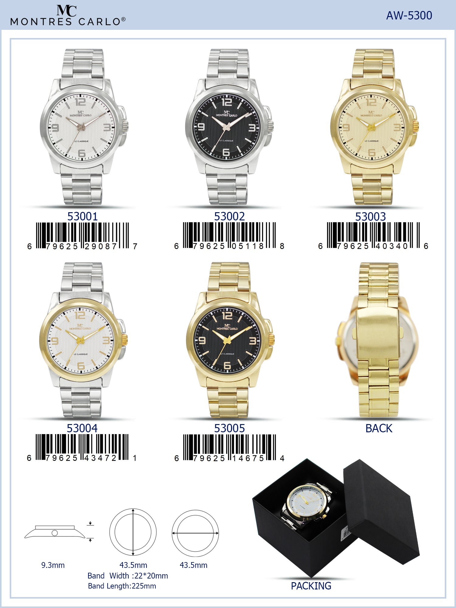 5300 - Boxed Metal Band Watch