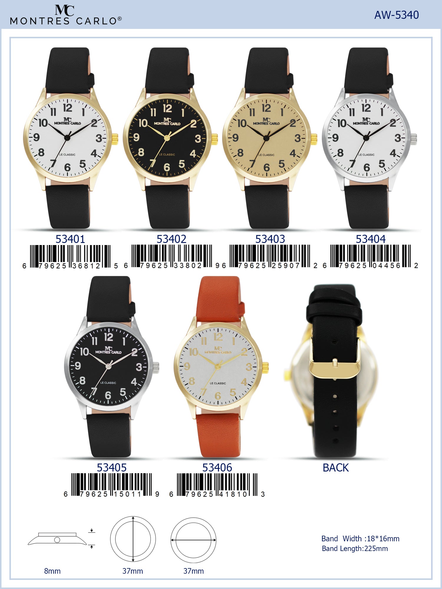 5340 - Faux Leather Band Watch