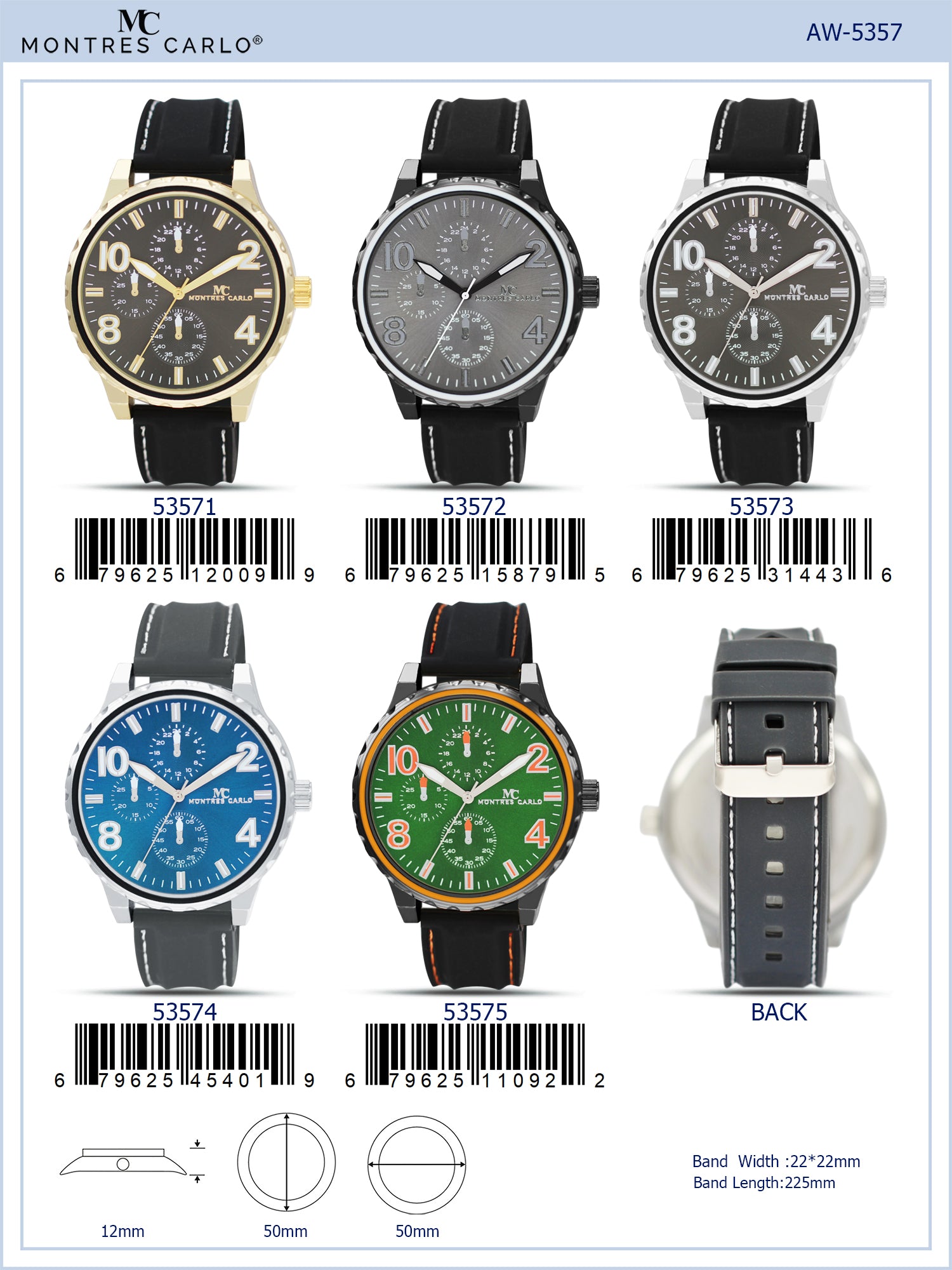 5225 - Reloj con correa de silicona