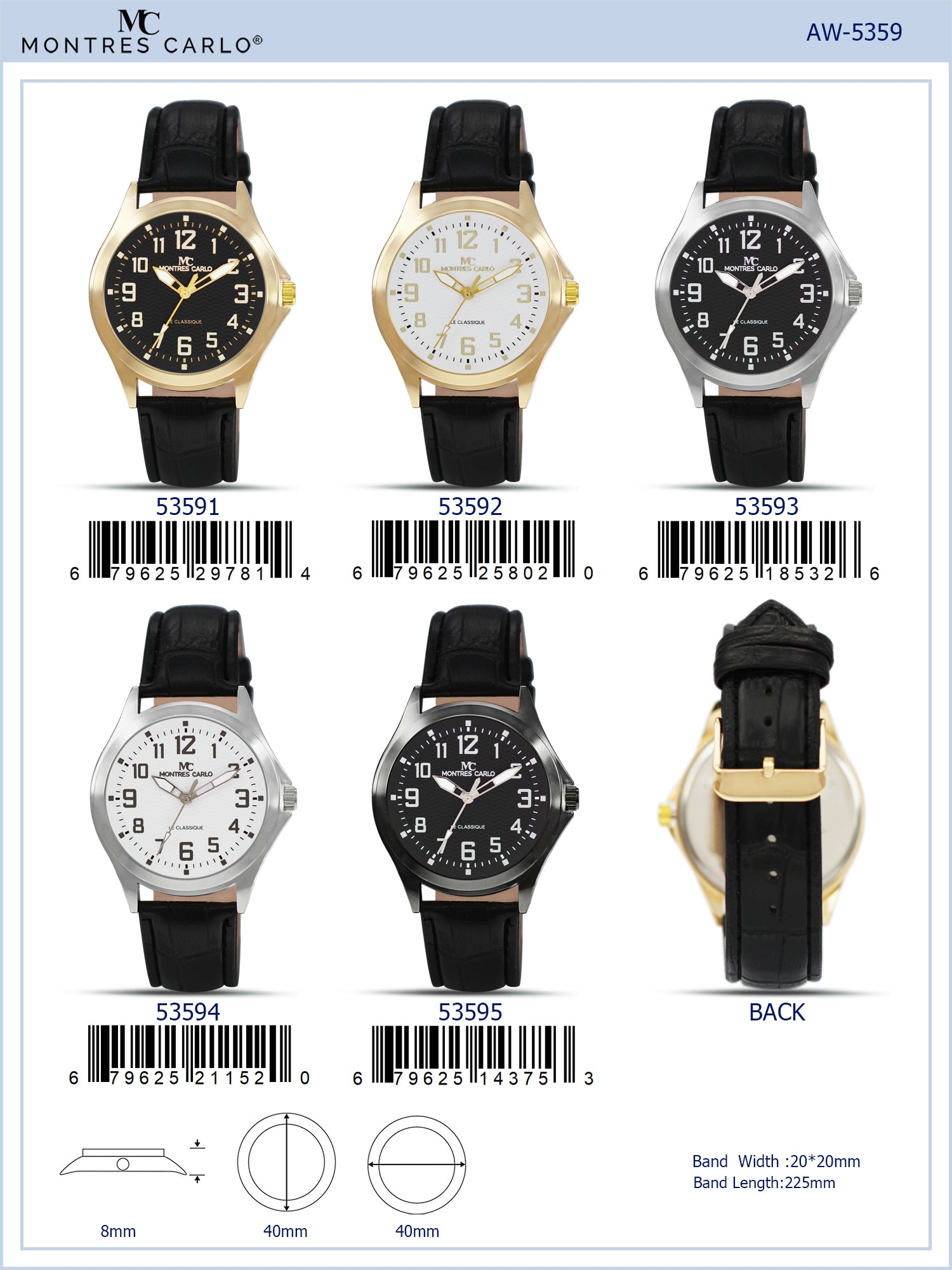 5359 - Faux Leather Band Watch