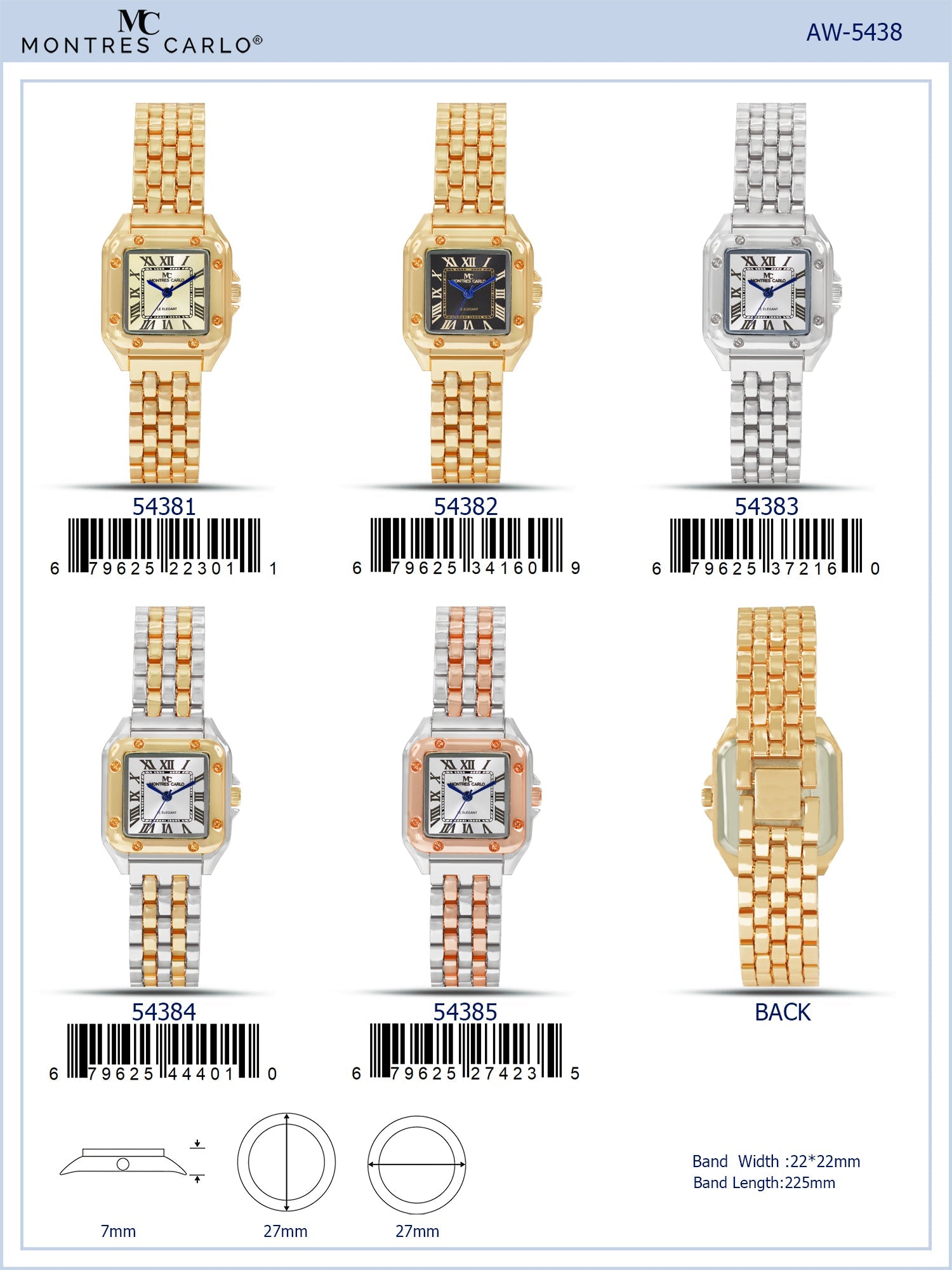 5438-Montres Carlo Bracelet Watch