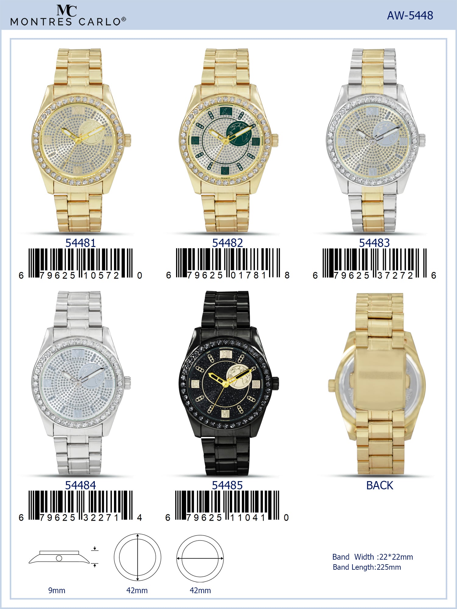 5448-Montres Carlo Metal Band Watch