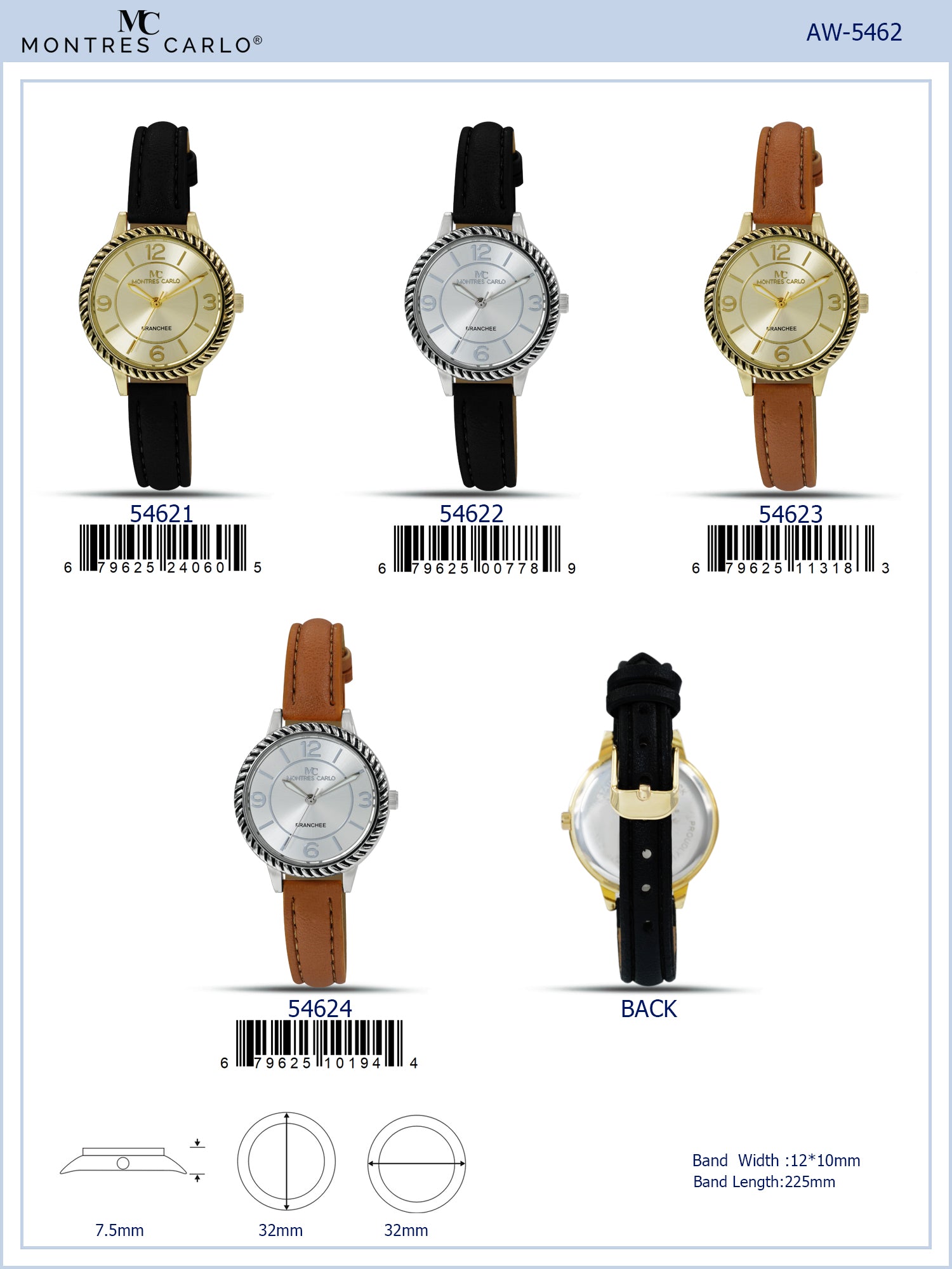 5462 - Faux Leather Band Watch