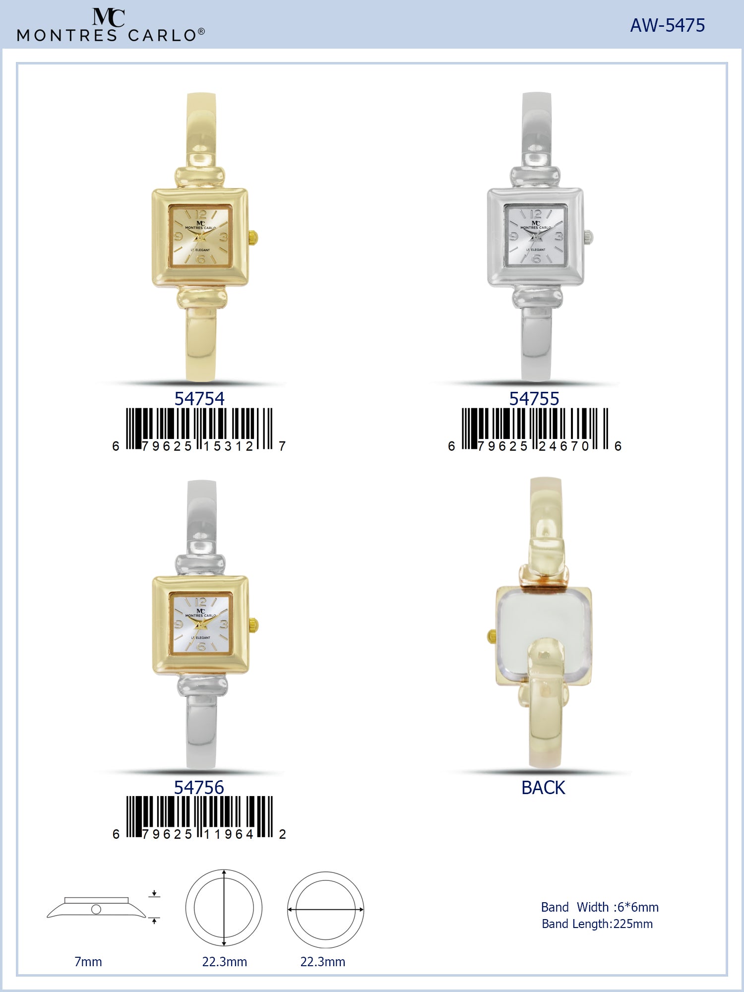 5475-Montres Carlo Bangle Watch