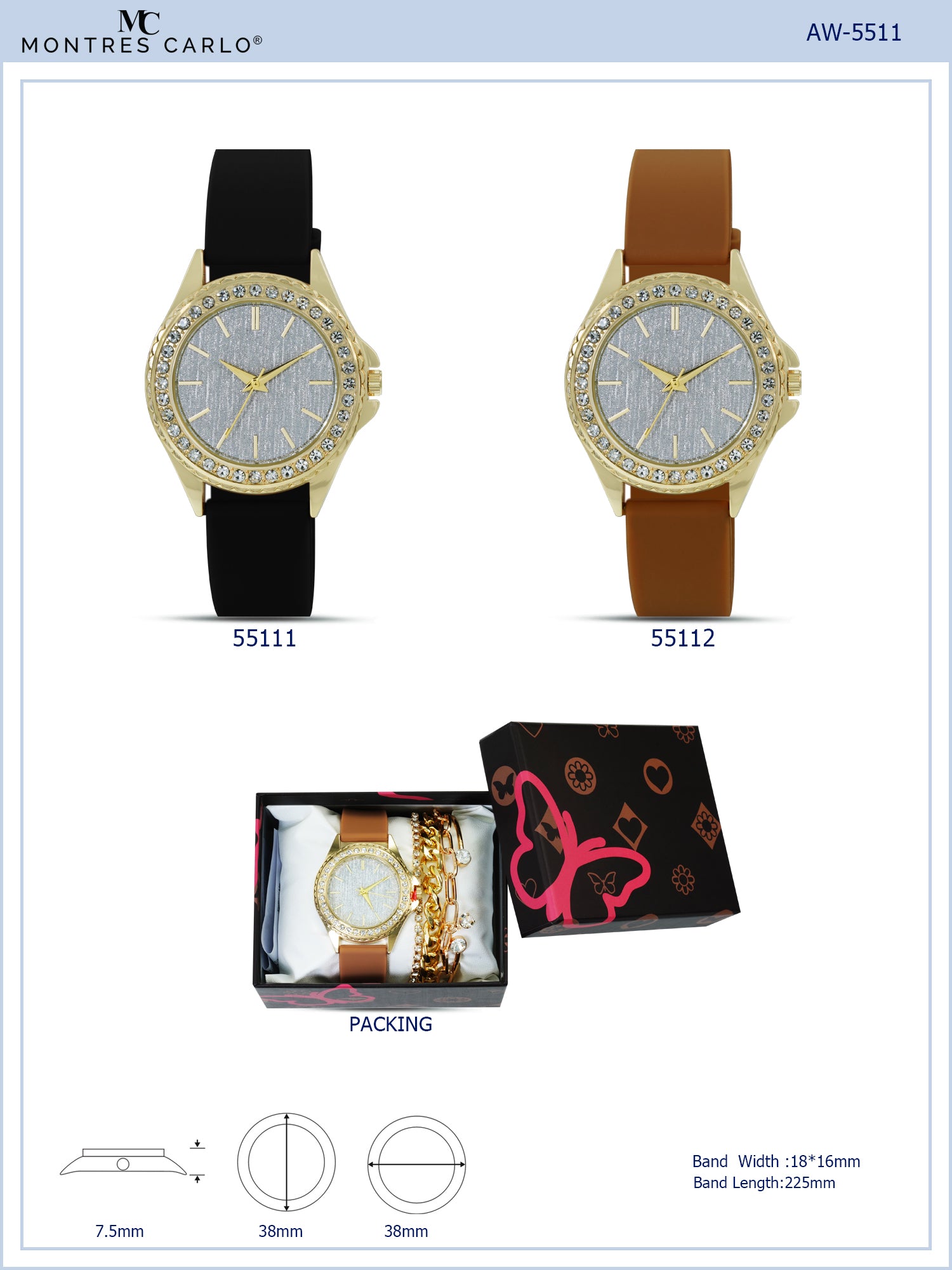 5511 - Silicon band watch Gift Box Edition