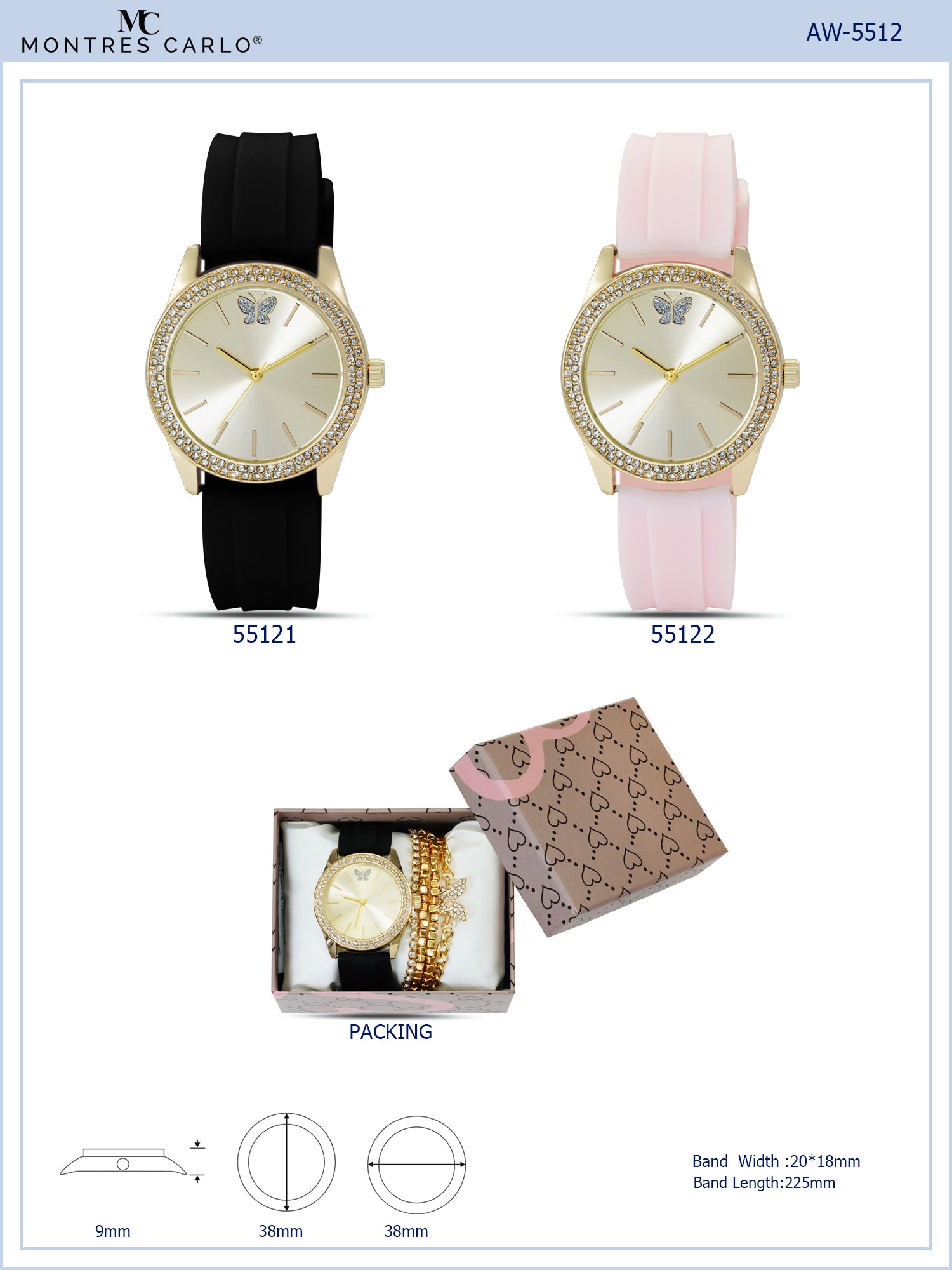 5512 - Silicon band watch Gift Box Edition