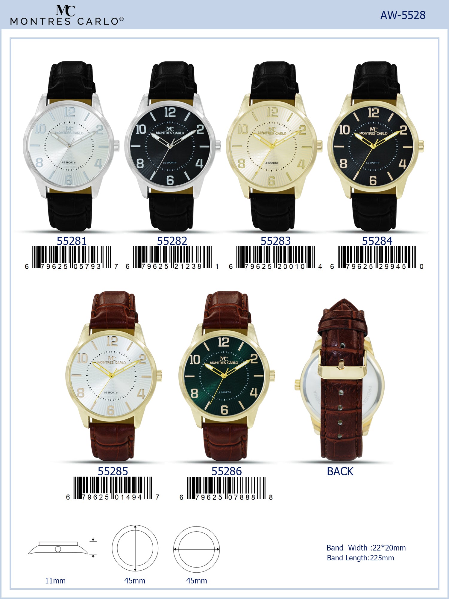 5528 - Faux Leather Band Watch