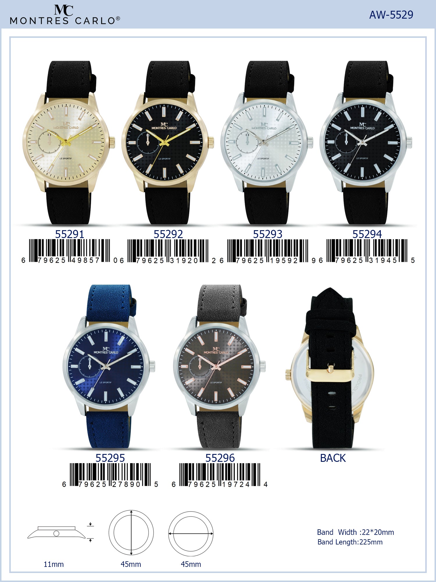 5529 - Faux Leather Band Watch