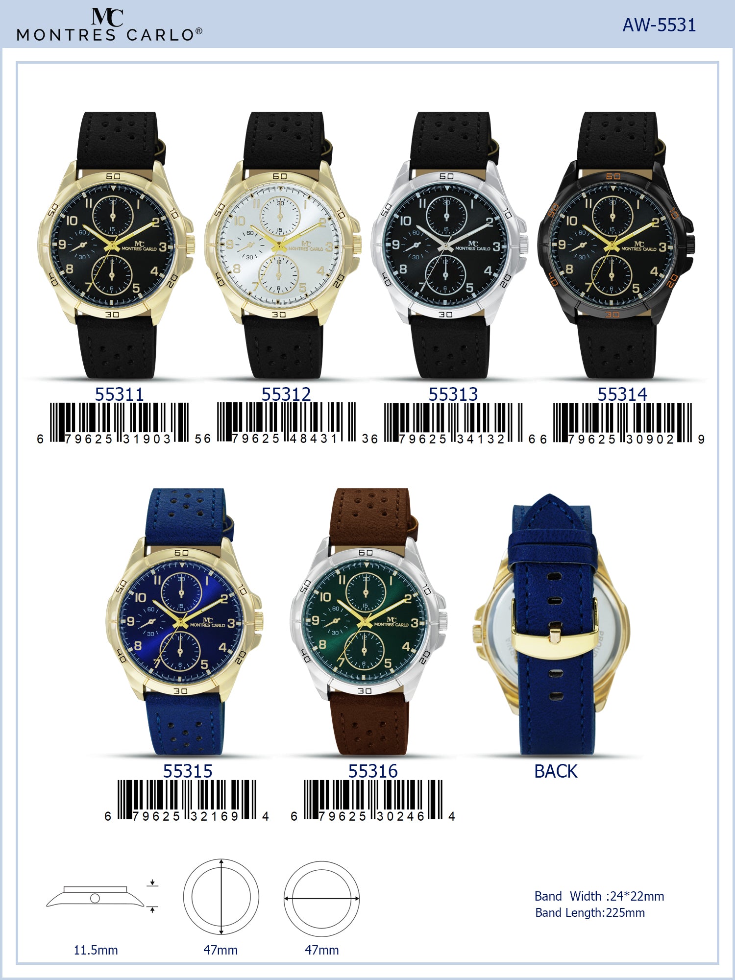 5531 - Faux Leather Band Watch