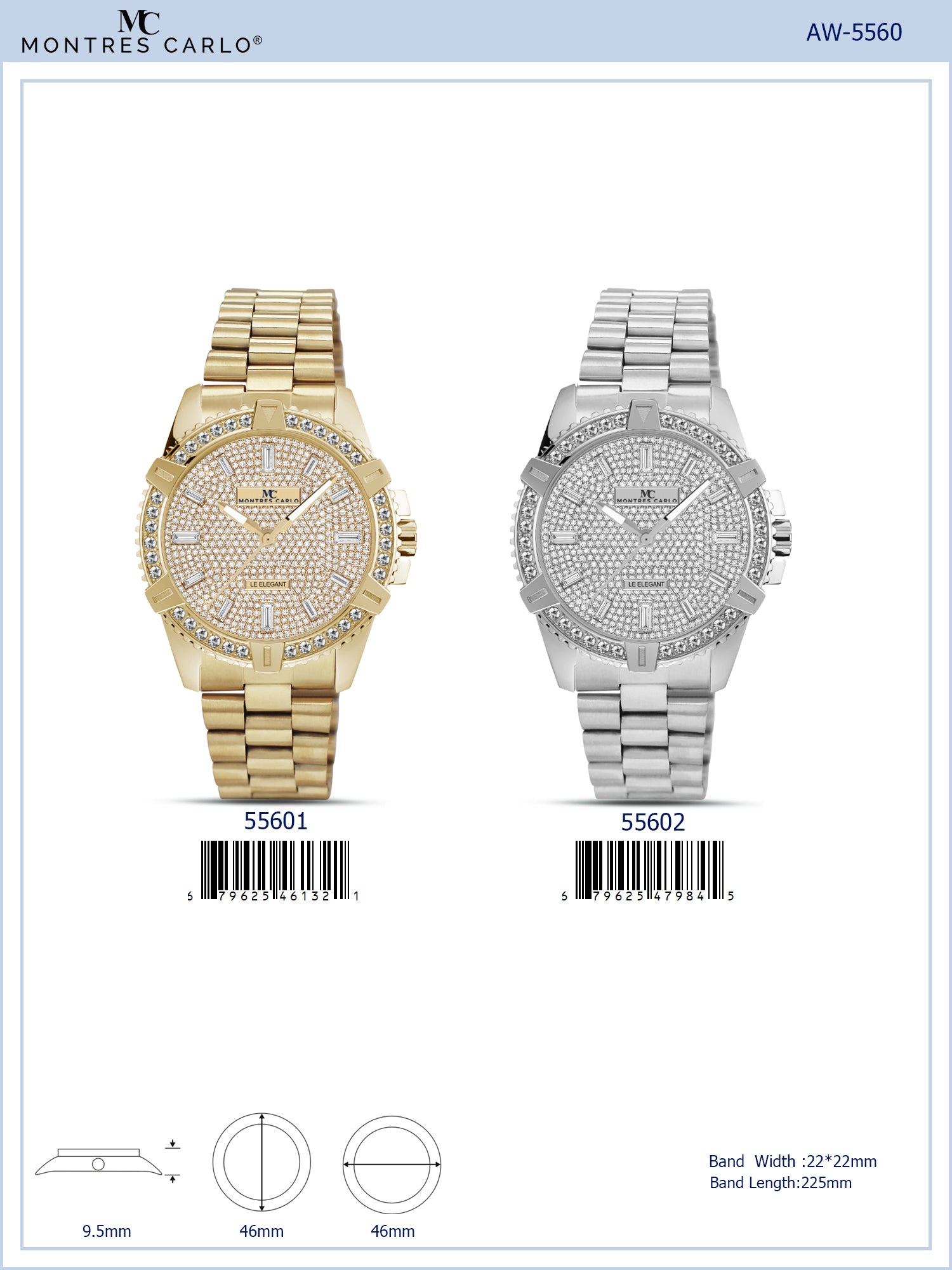 5560-Montres Carlo Metal Band Watch