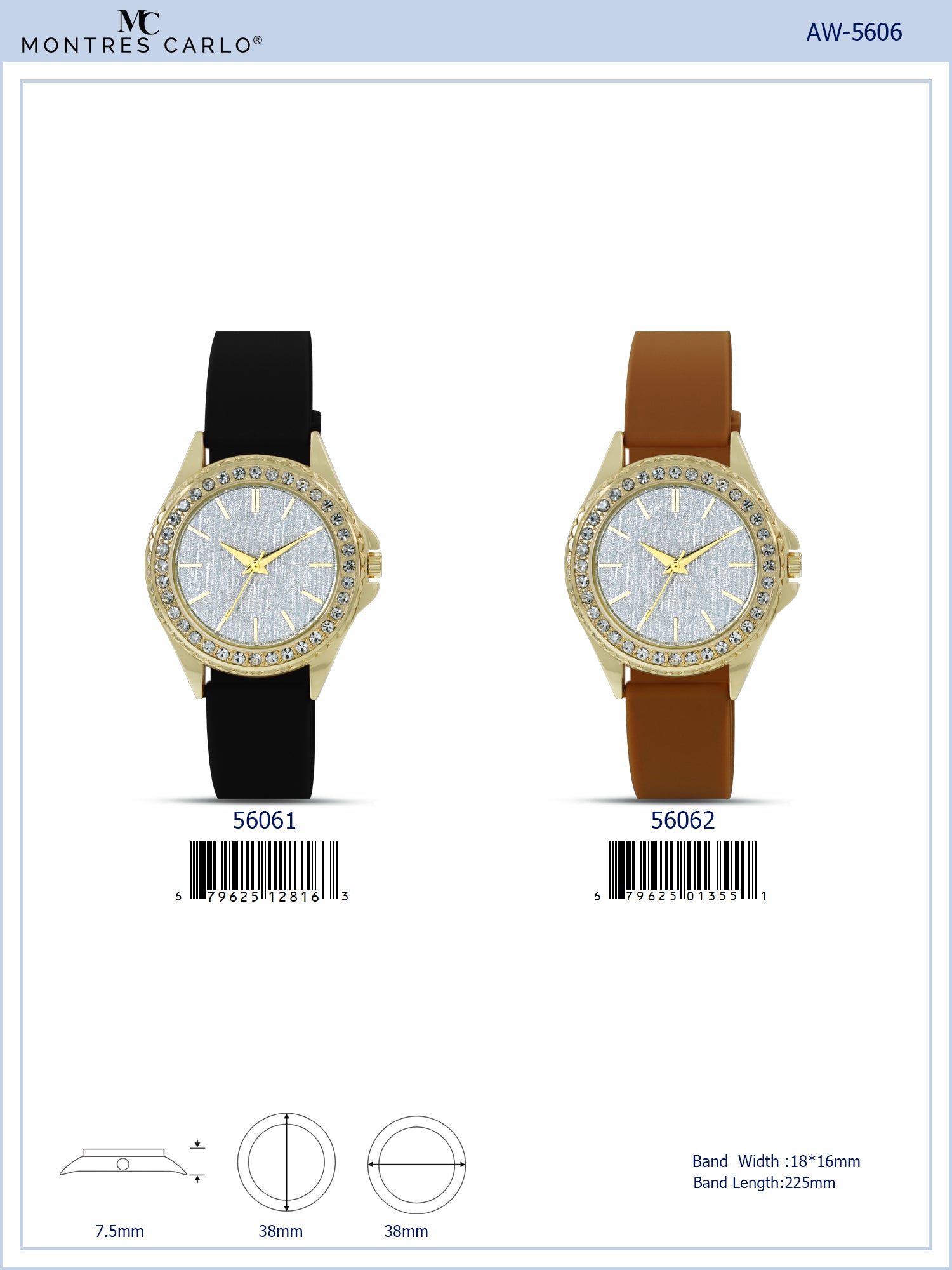 5606-Montres Carlo Silicon Band Watch