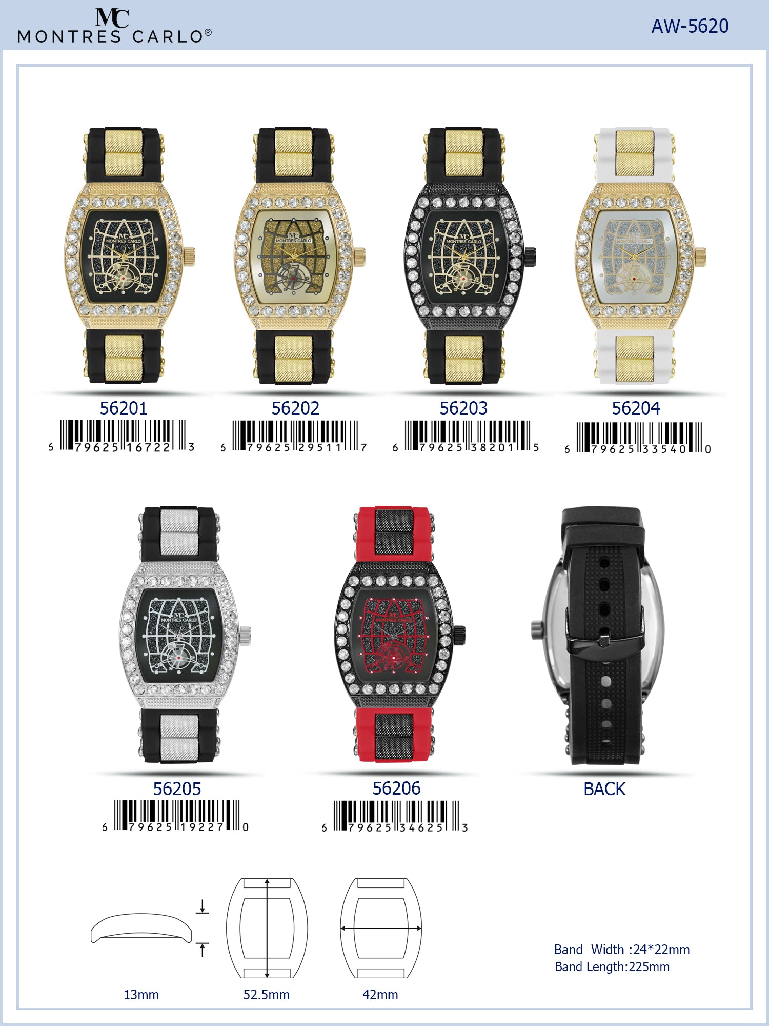 5620-Montres Carlo Silicon Band Watch