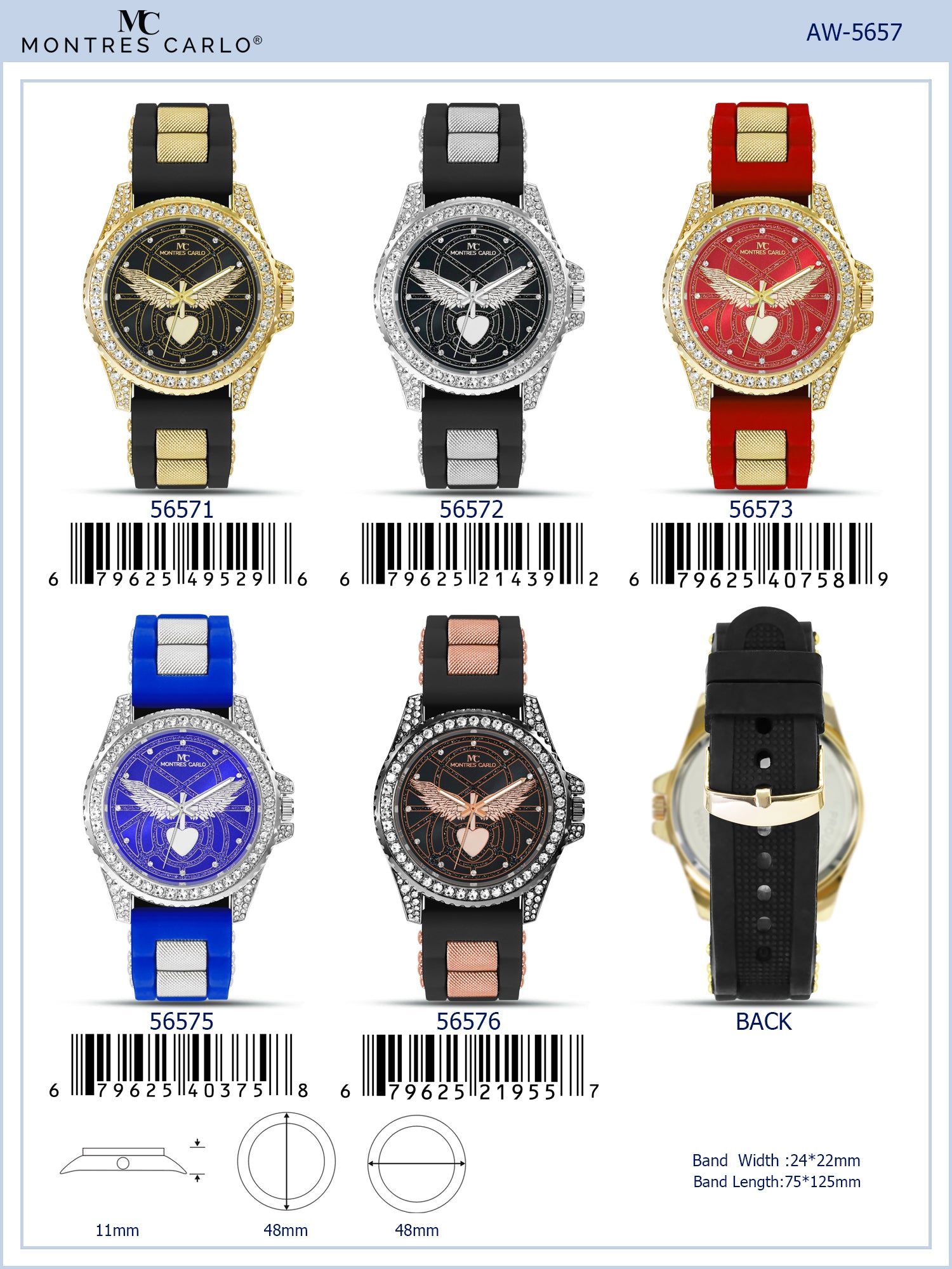 5657-Montres Carlo Silicon Band Watch