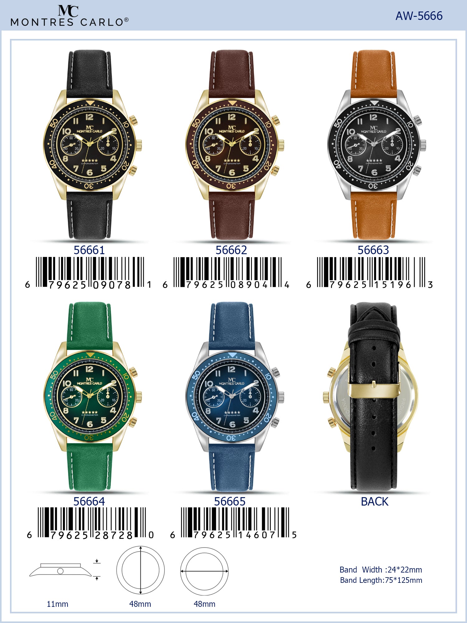 5666 - Faux Leather Band Watch