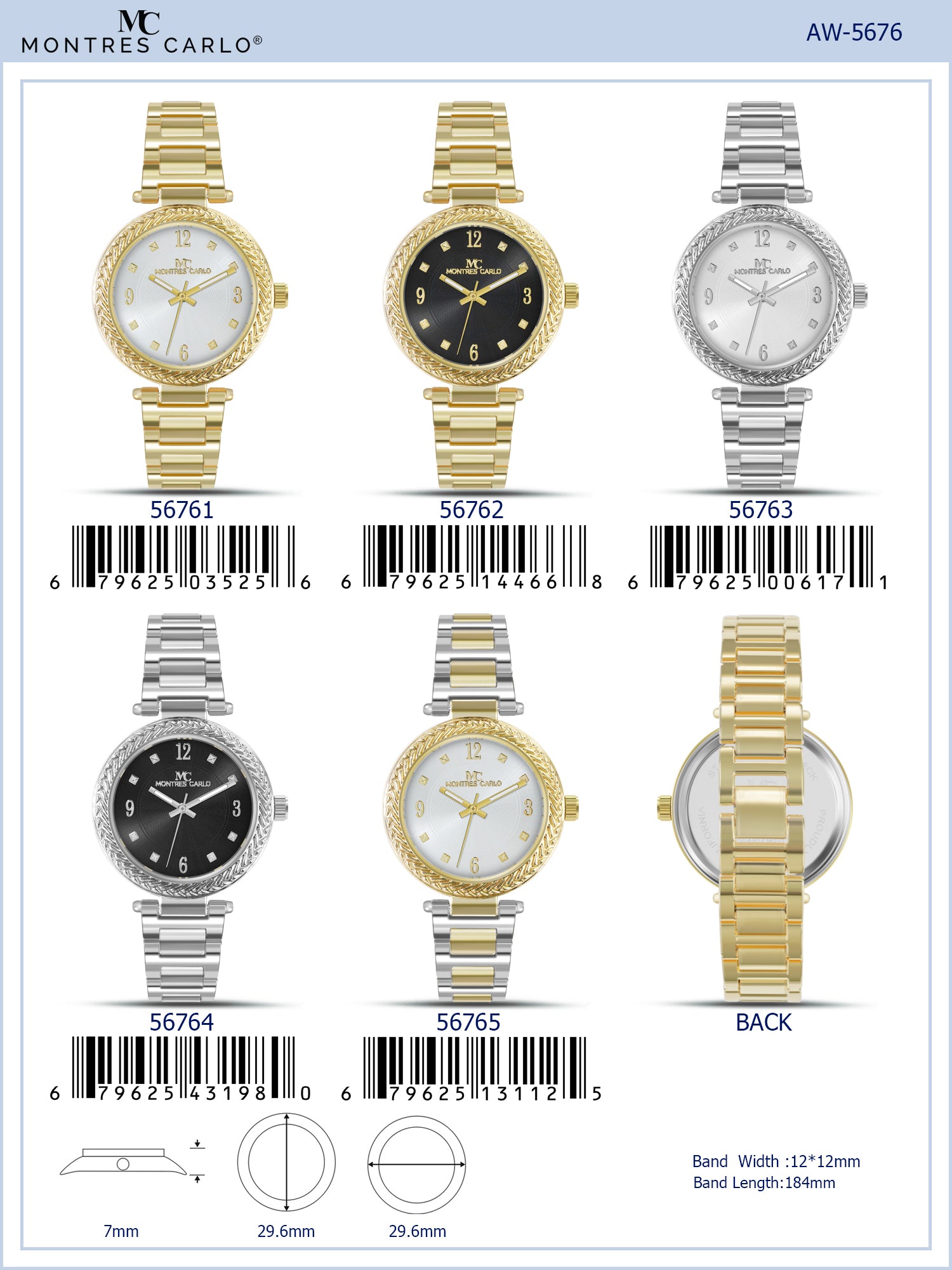 5676-Montres Carlo Bracelet Watch